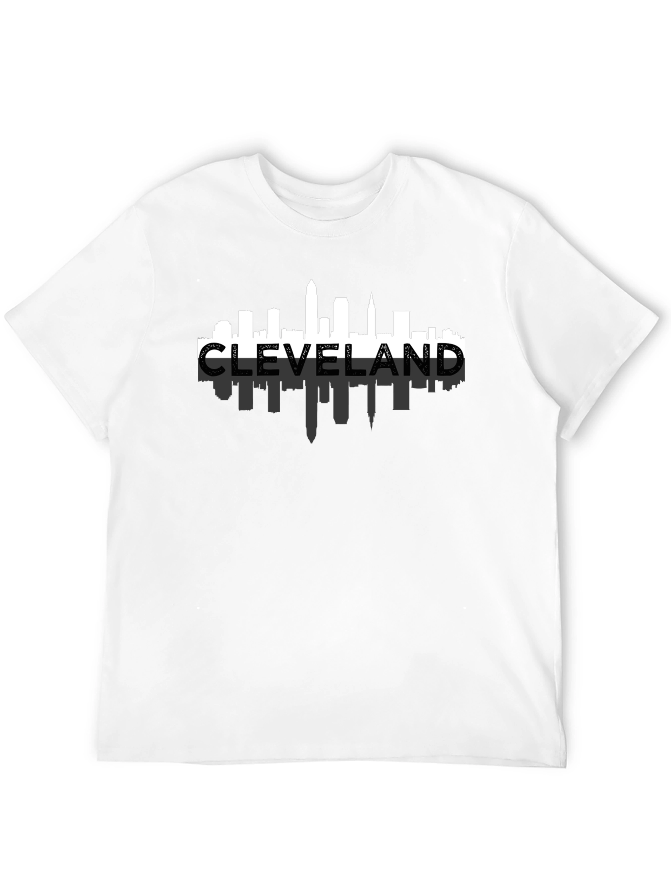 Cleveland Skyline Graphic Tee - Black Cotton Shirt