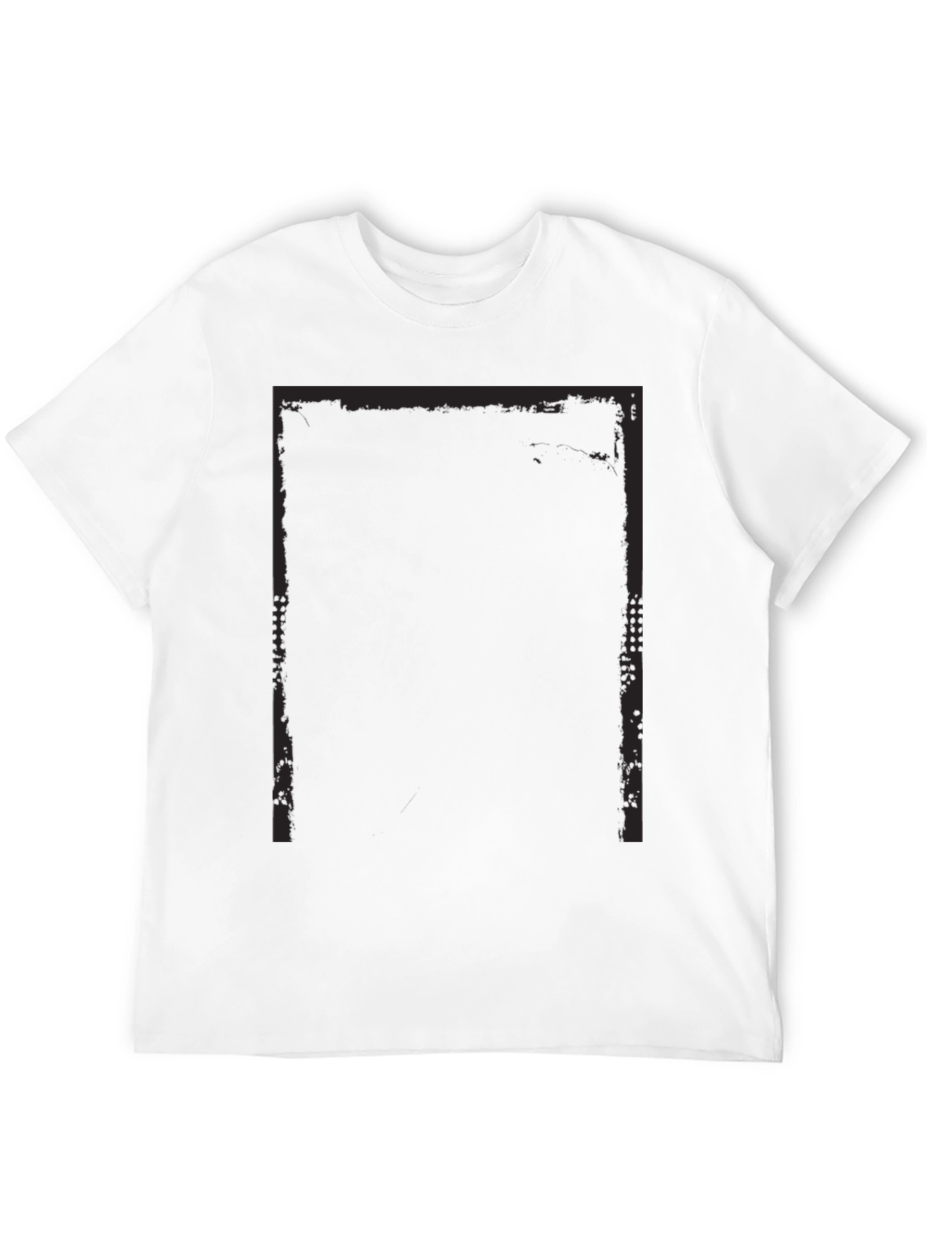 Edgy Black Graphic Tee - Grunge Rectangle