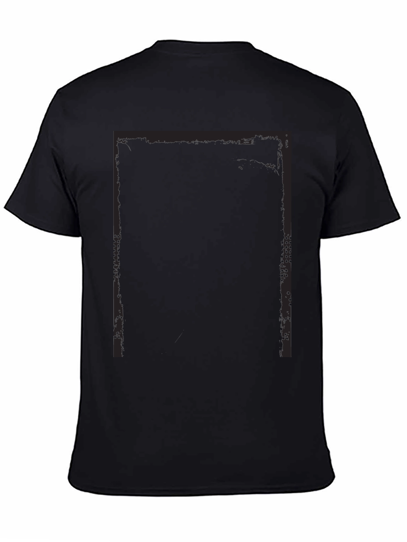 Edgy Black Graphic Tee - Grunge Rectangle