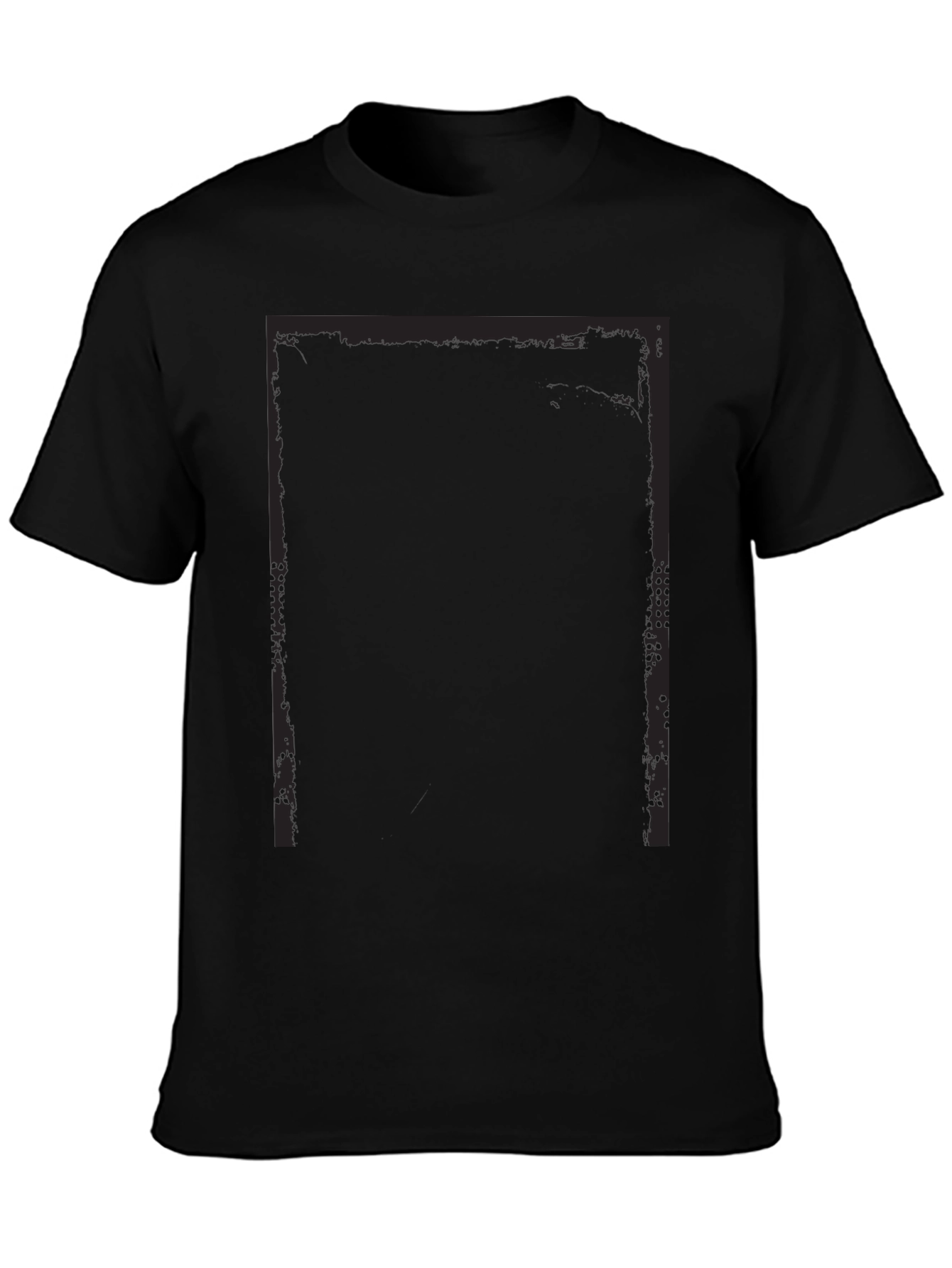 Edgy Black Graphic Tee - Grunge Rectangle