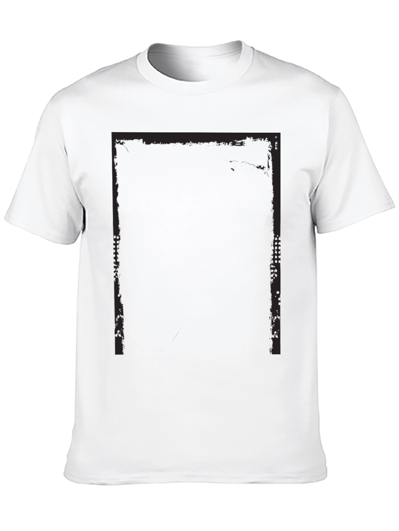 Edgy Black Graphic Tee - Grunge Rectangle