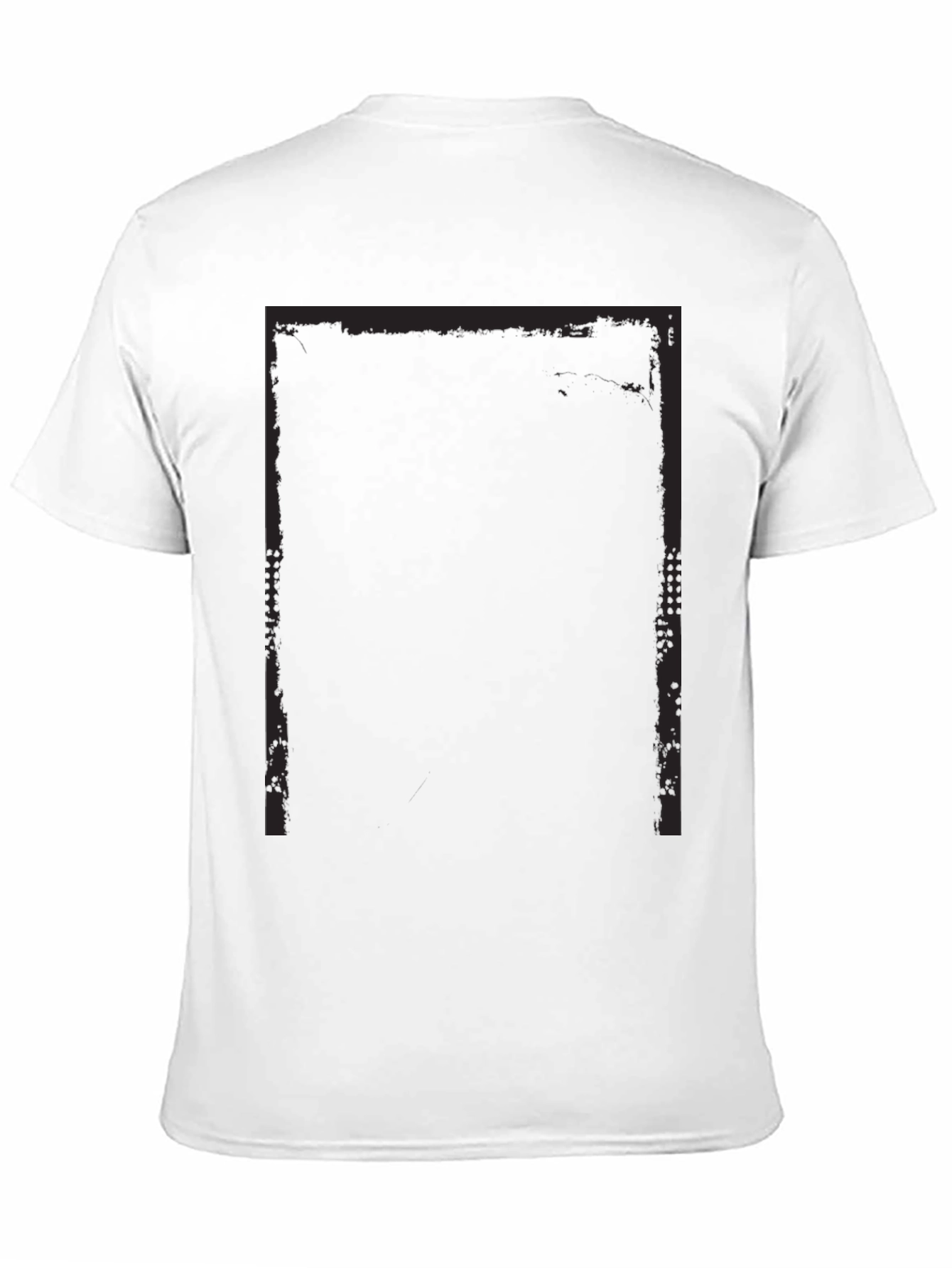 Edgy Black Graphic Tee - Grunge Rectangle