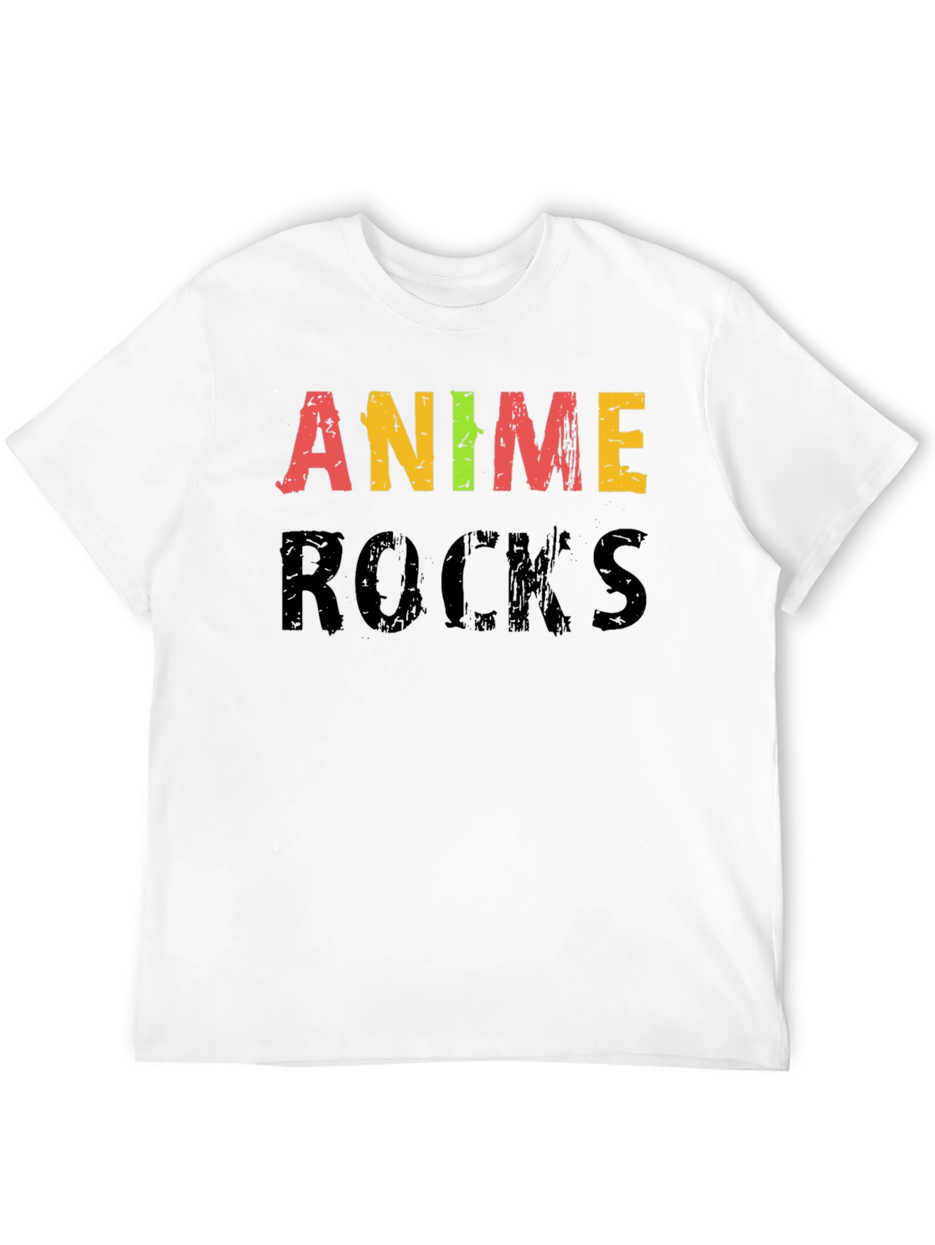 Anime Rocks Graphic Black T-Shirt