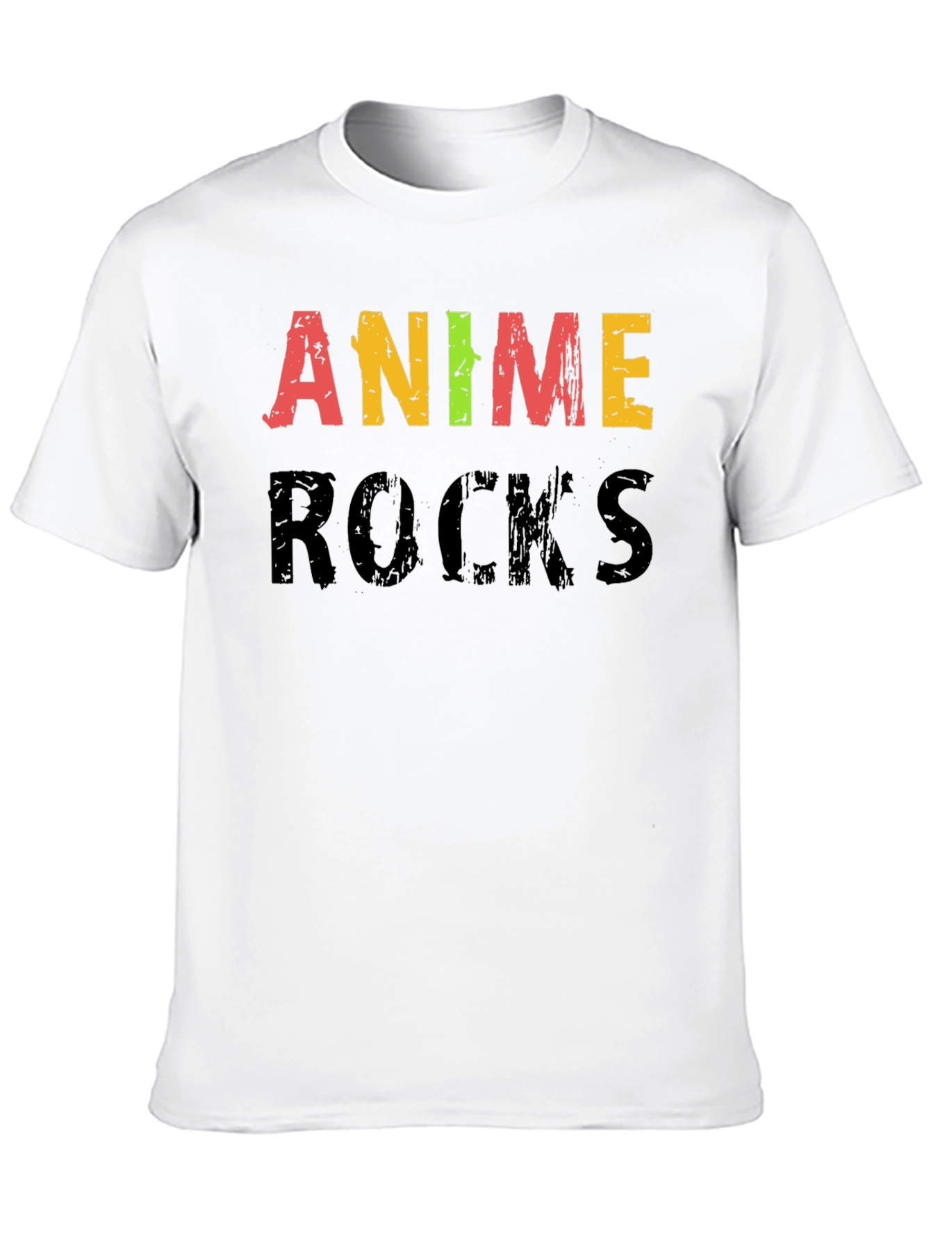 Anime Rocks Graphic Black T-Shirt
