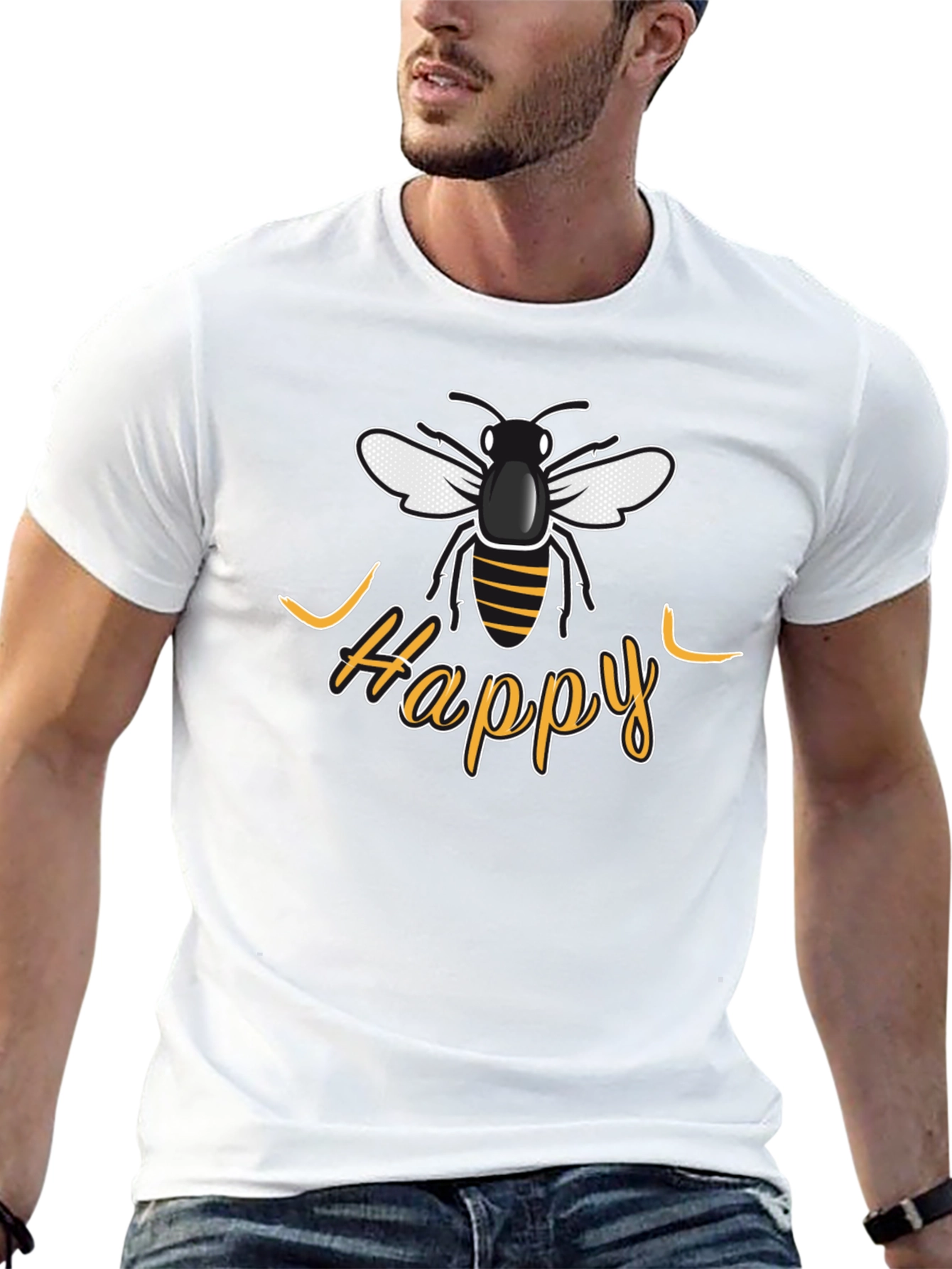 Be Happy Bee Graphic T-Shirt