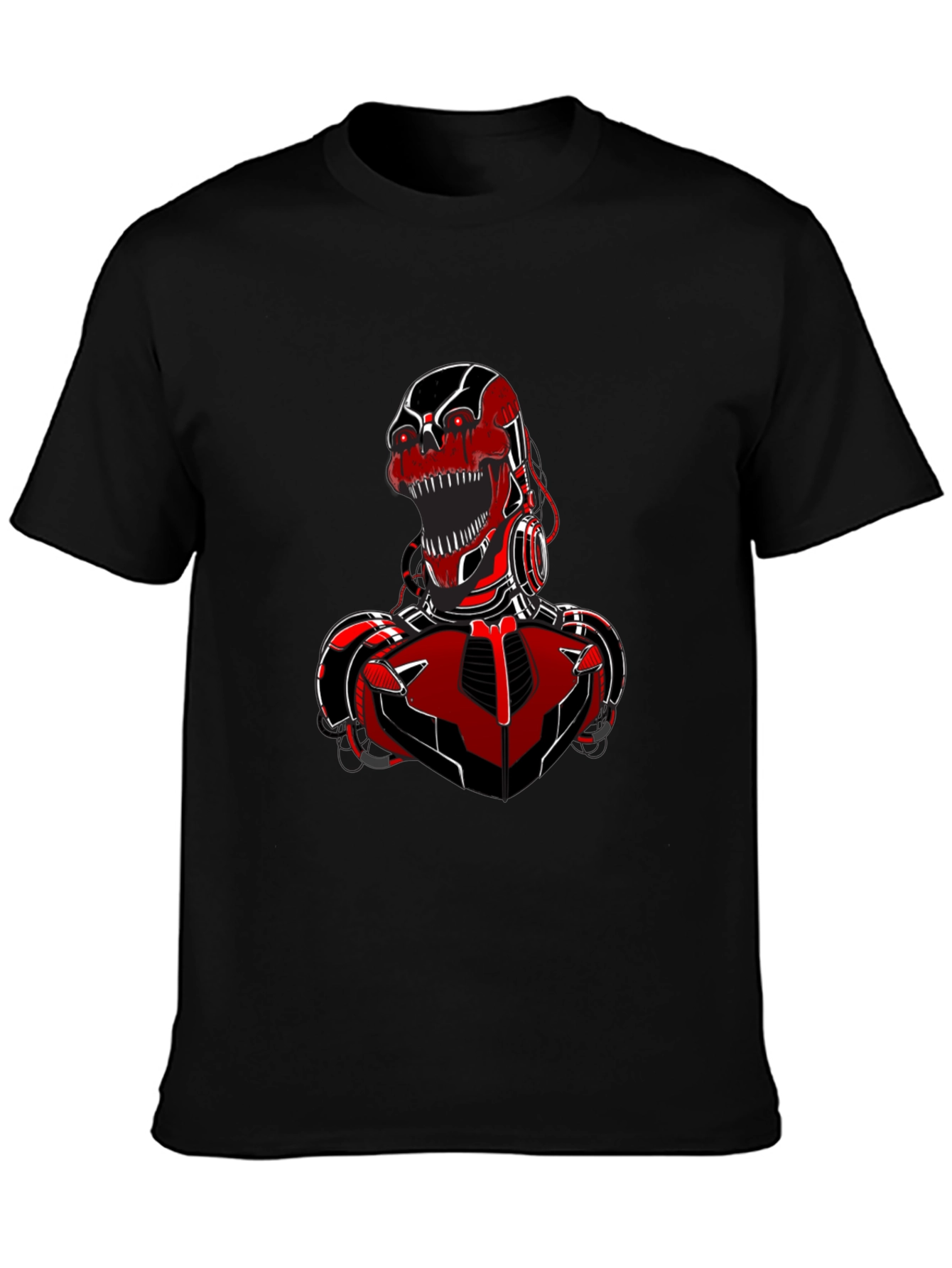 Red & Black Robot Graphic T-Shirt
