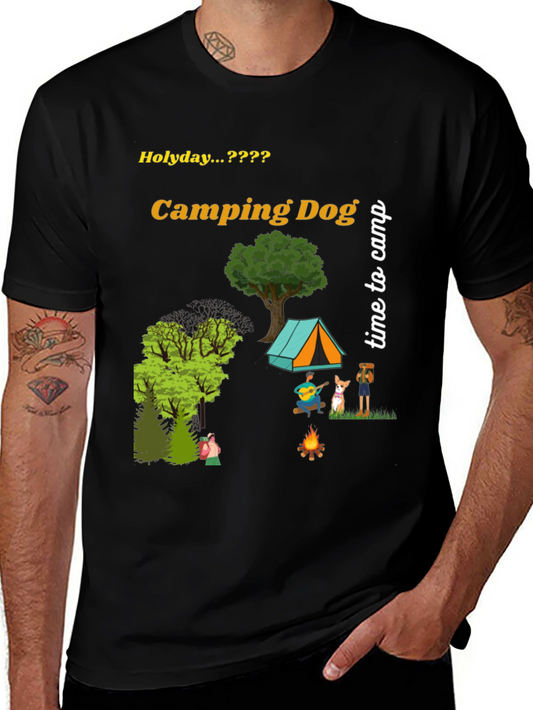 Camping Dog Graphic Tee