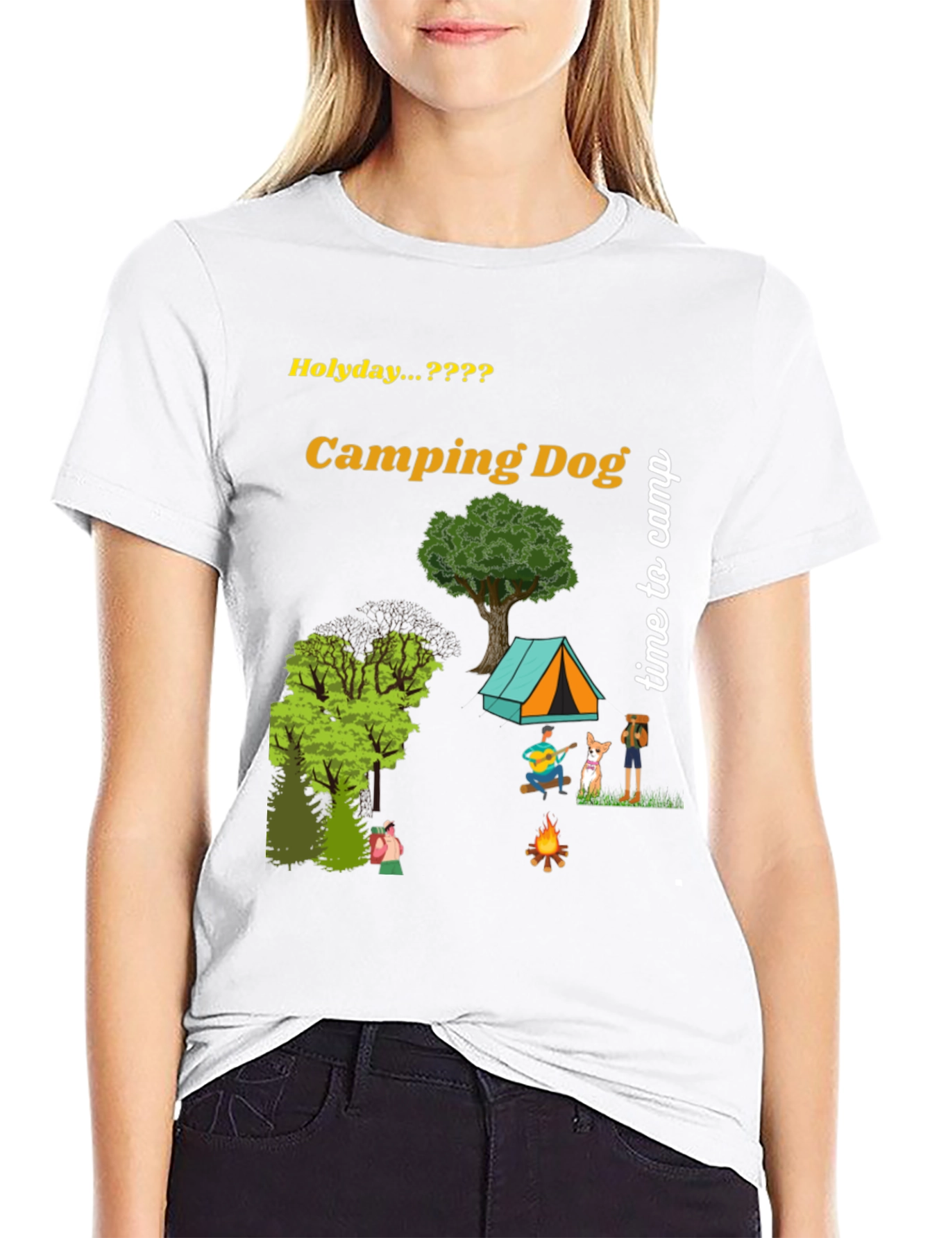 Camping Dog Graphic Tee
