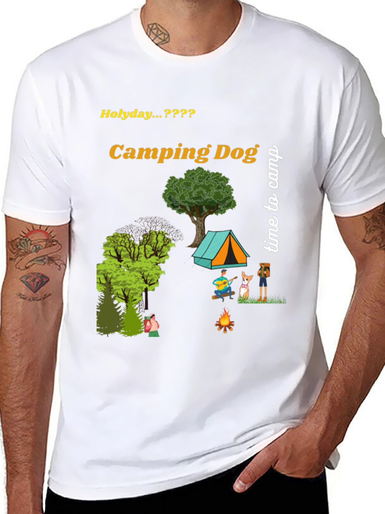 Camping Dog Graphic Tee