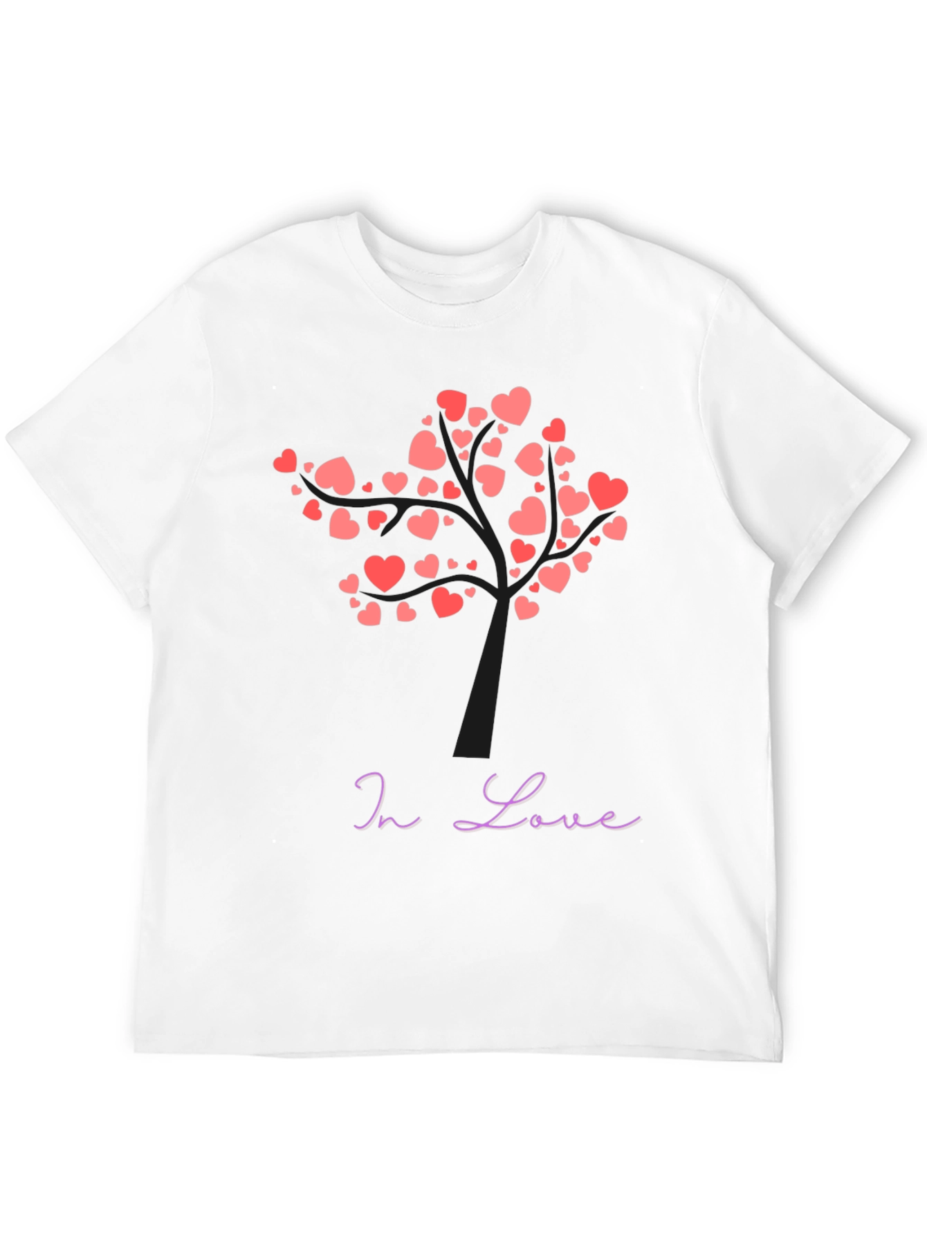 In Love Heart Tree Black T-Shirt