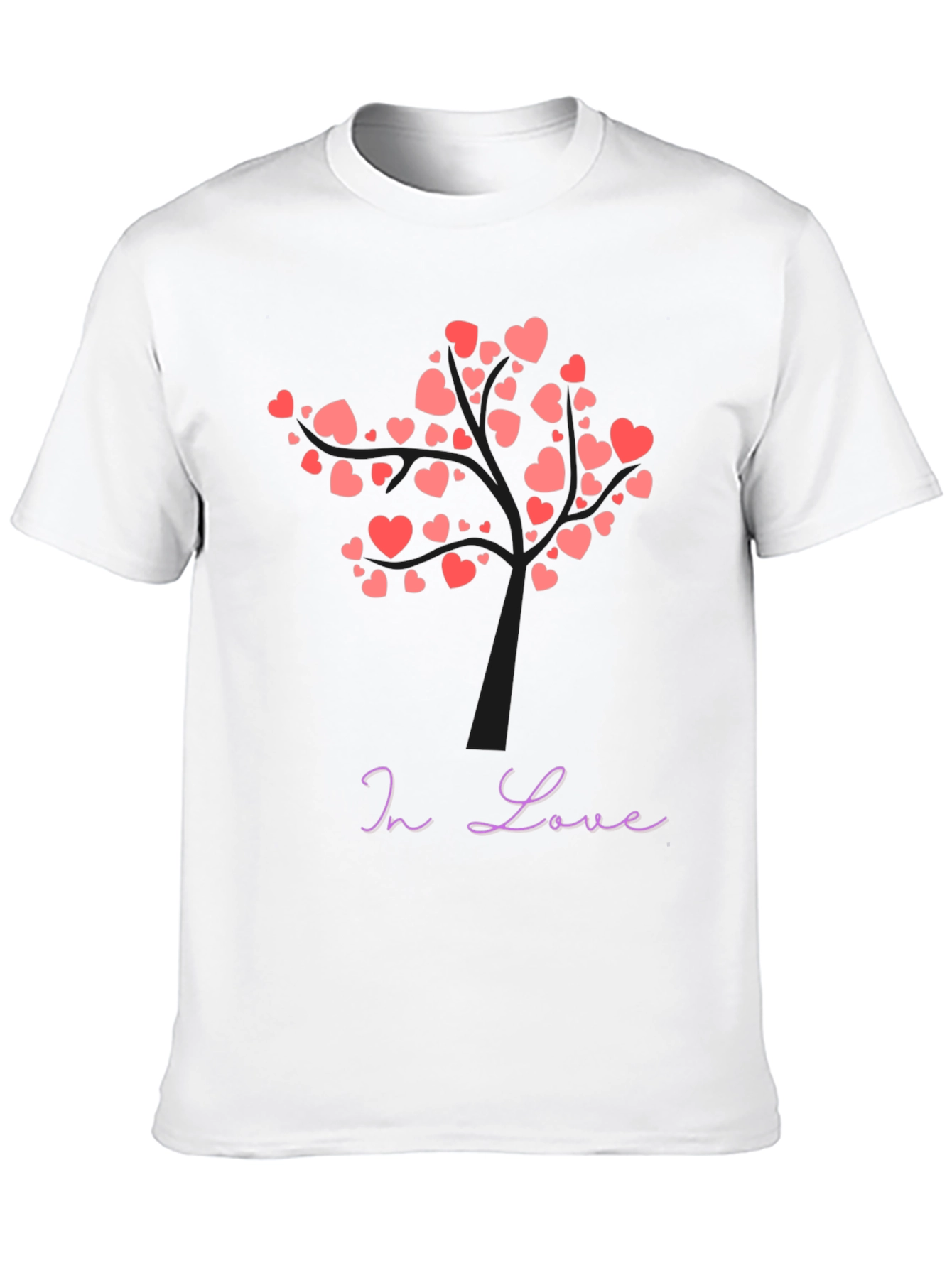 In Love Heart Tree Black T-Shirt
