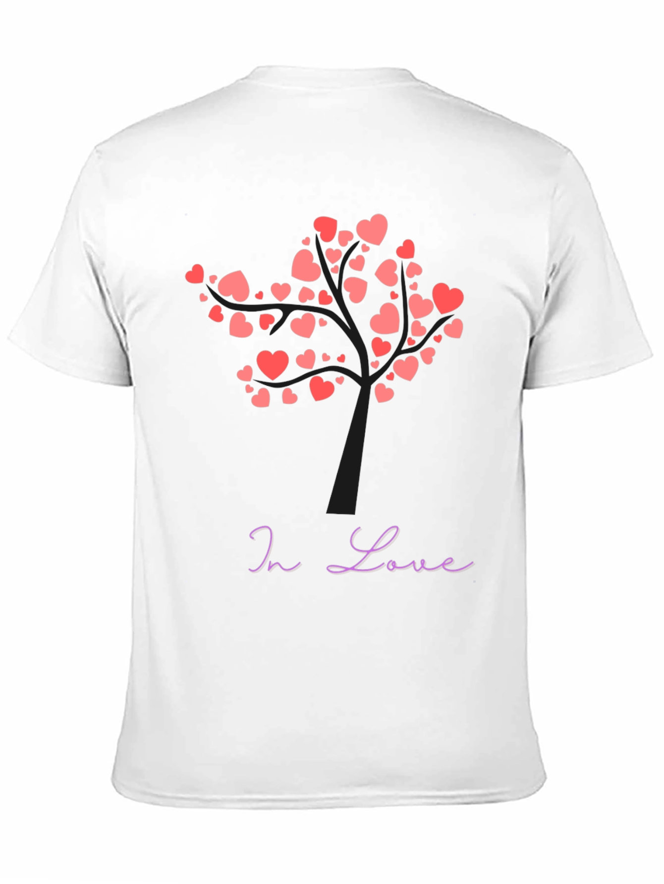 In Love Heart Tree Black T-Shirt