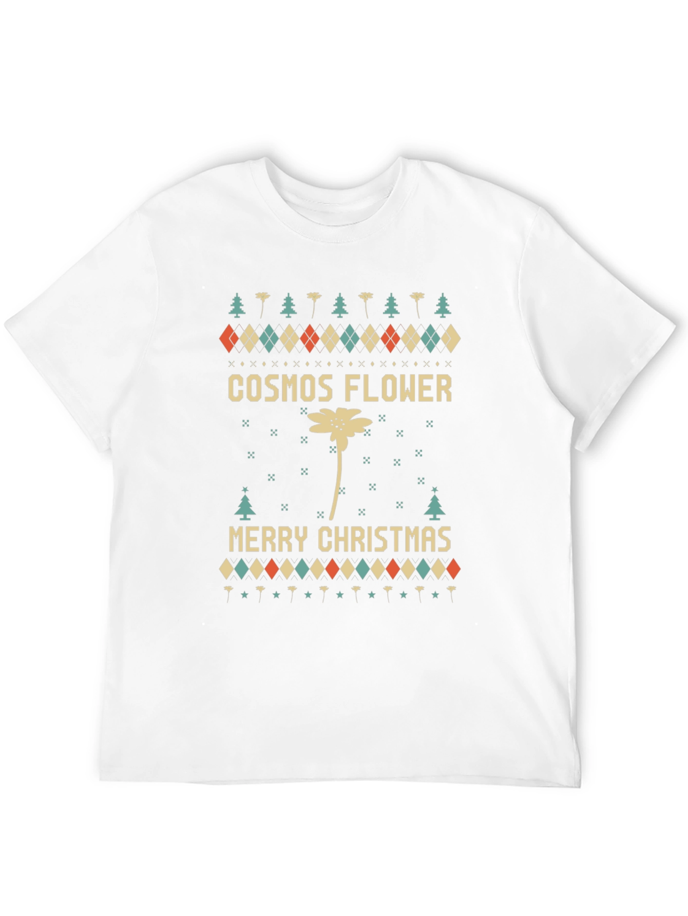 Cosmos Flower Merry Christmas Graphic Tee