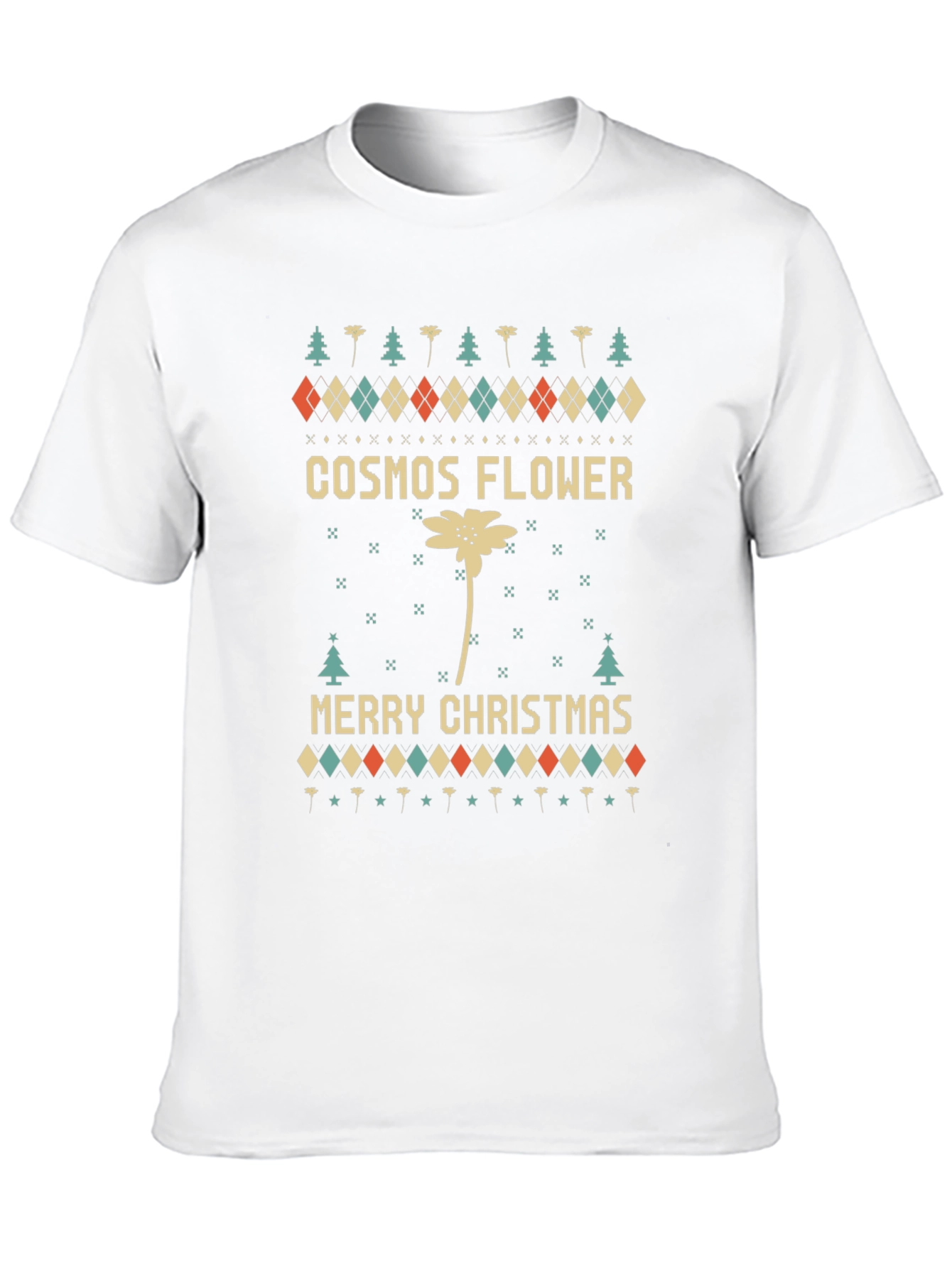 Cosmos Flower Merry Christmas Graphic Tee