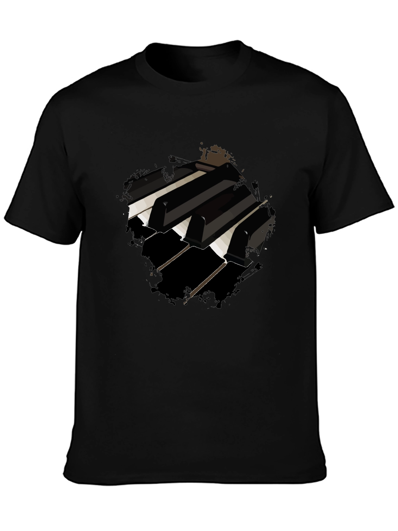 Piano Keys Graphic Black T-Shirt