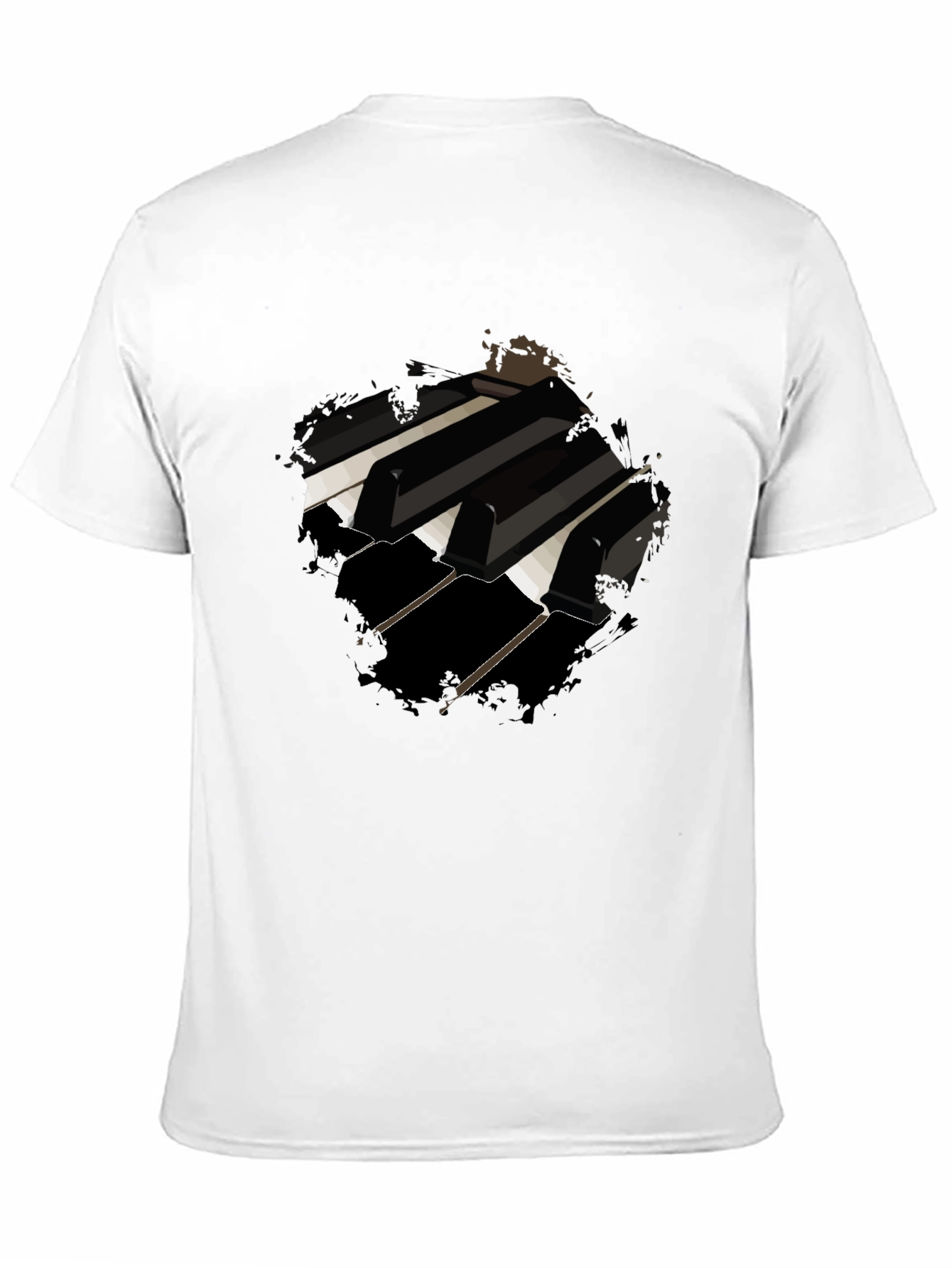Piano Keys Graphic Black T-Shirt