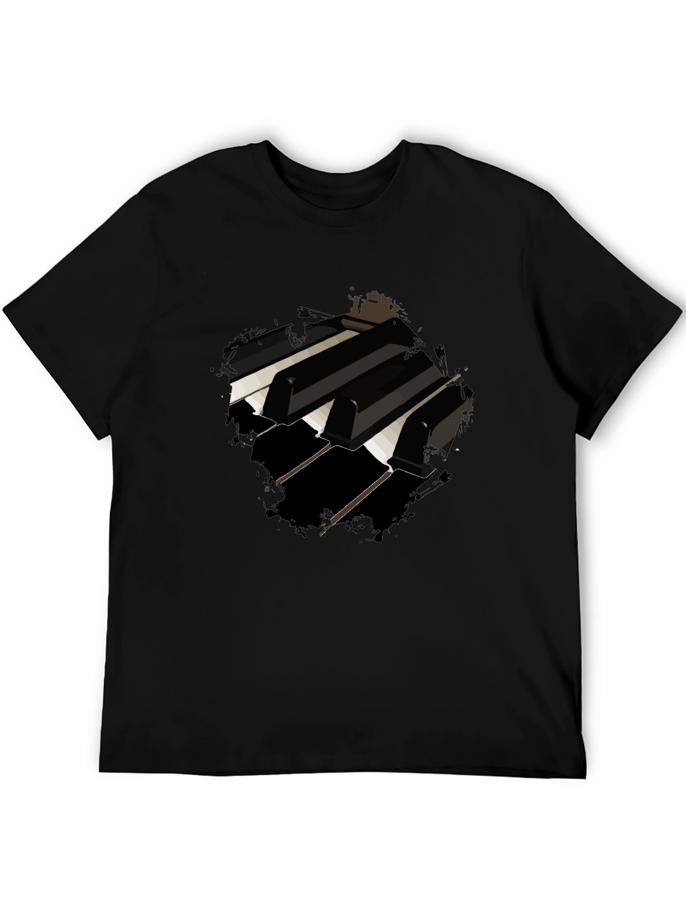 Piano Keys Graphic Black T-Shirt