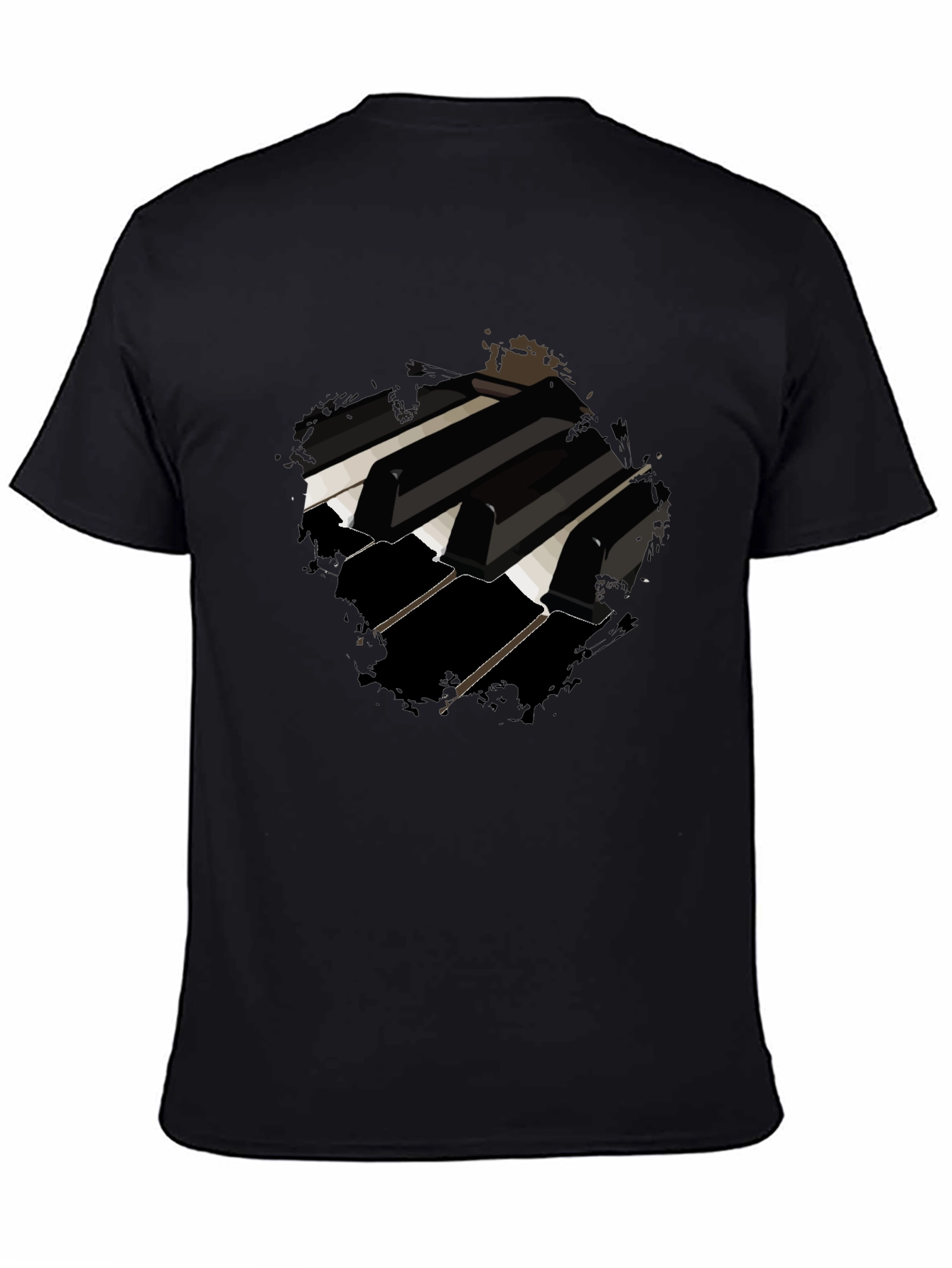Piano Keys Graphic Black T-Shirt