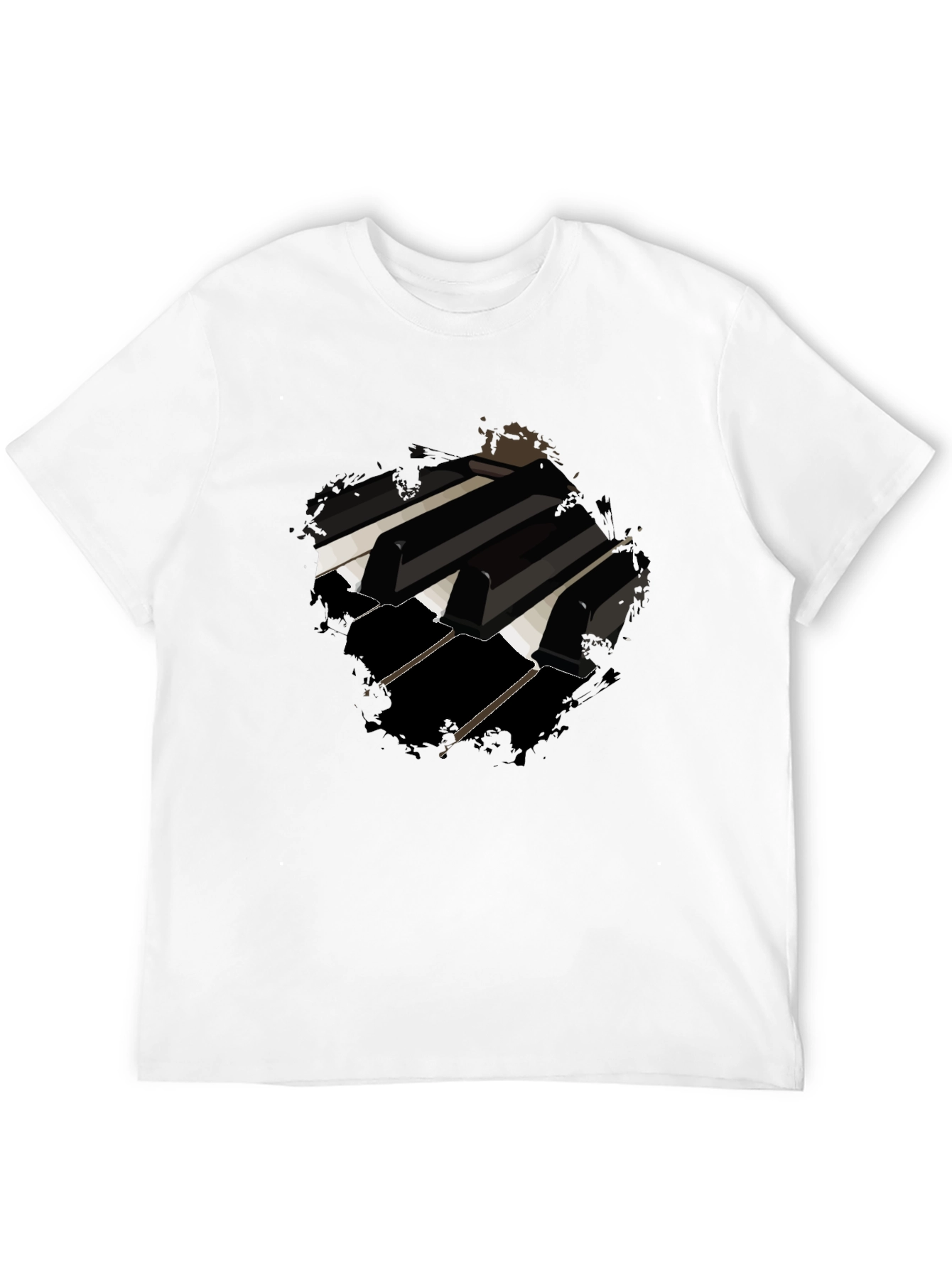 Piano Keys Graphic Black T-Shirt
