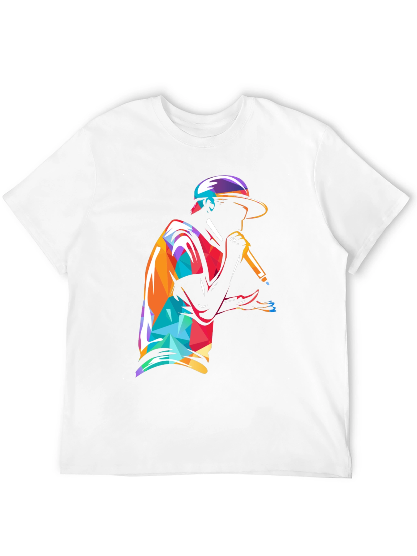 Geometric Rapper Graphic Tee - Cool Streetwear Style