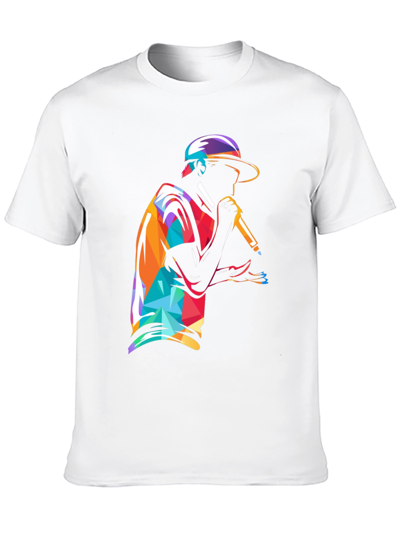 Geometric Rapper Graphic Tee - Cool Streetwear Style