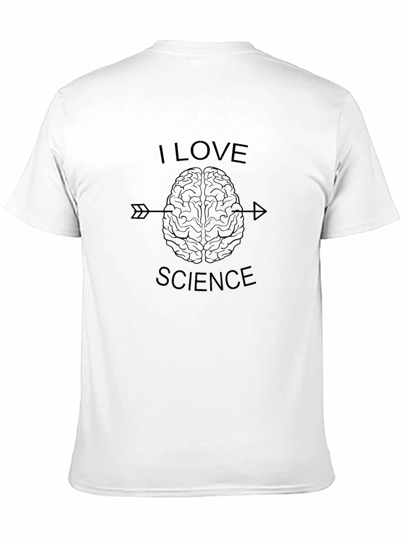 I Love Science Brain Arrow Black T-Shirt