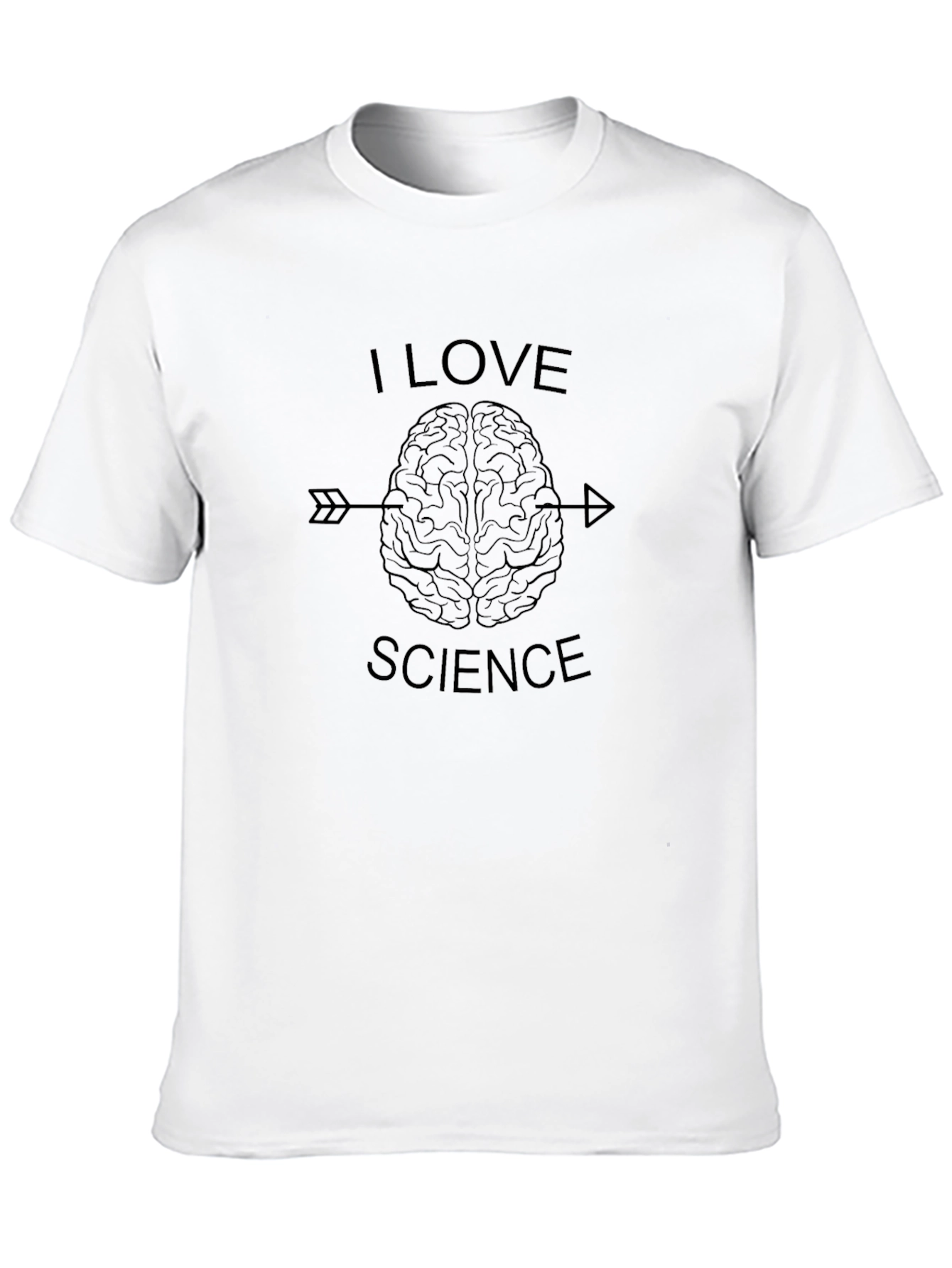 I Love Science Brain Arrow Black T-Shirt