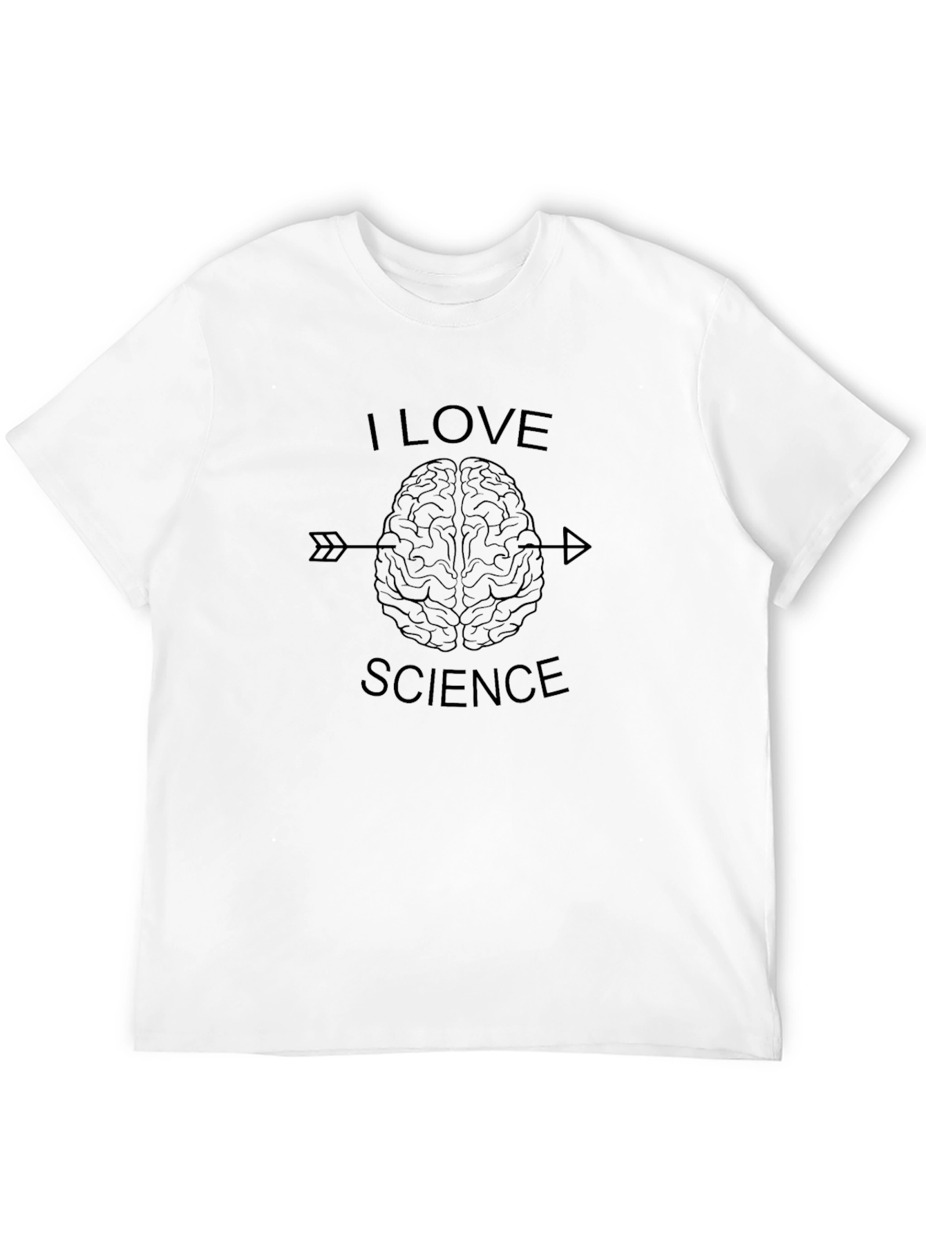 I Love Science Brain Arrow Black T-Shirt