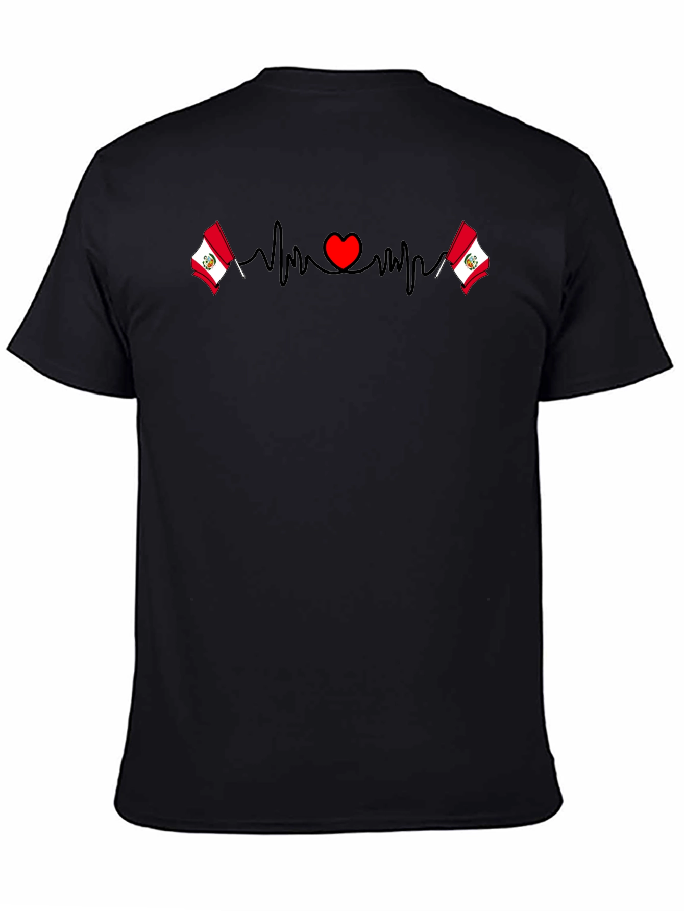 Peru Flag Heartbeat T-Shirt
