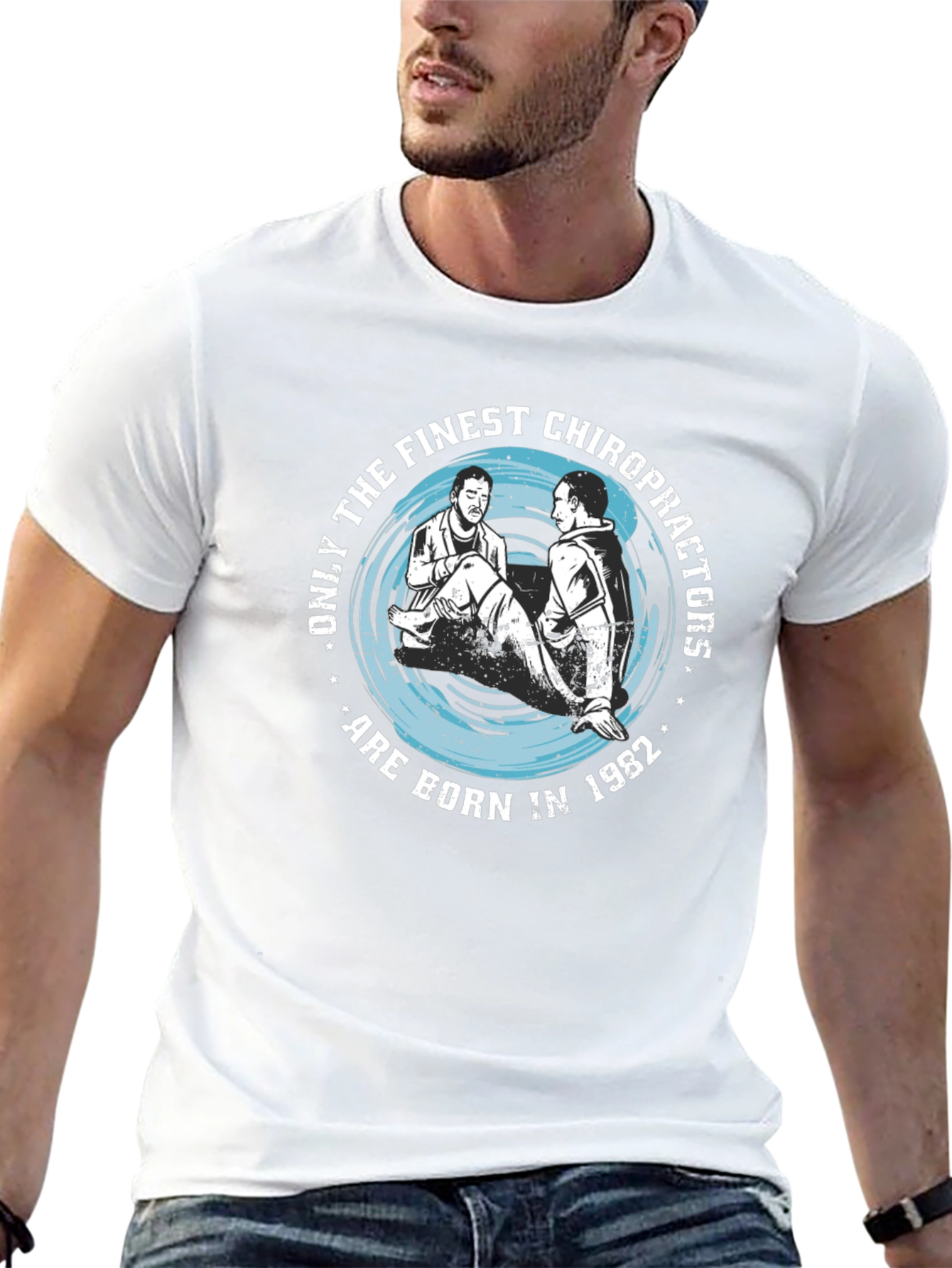Finest Chiropractors Born in 1982 Black T-Shirt