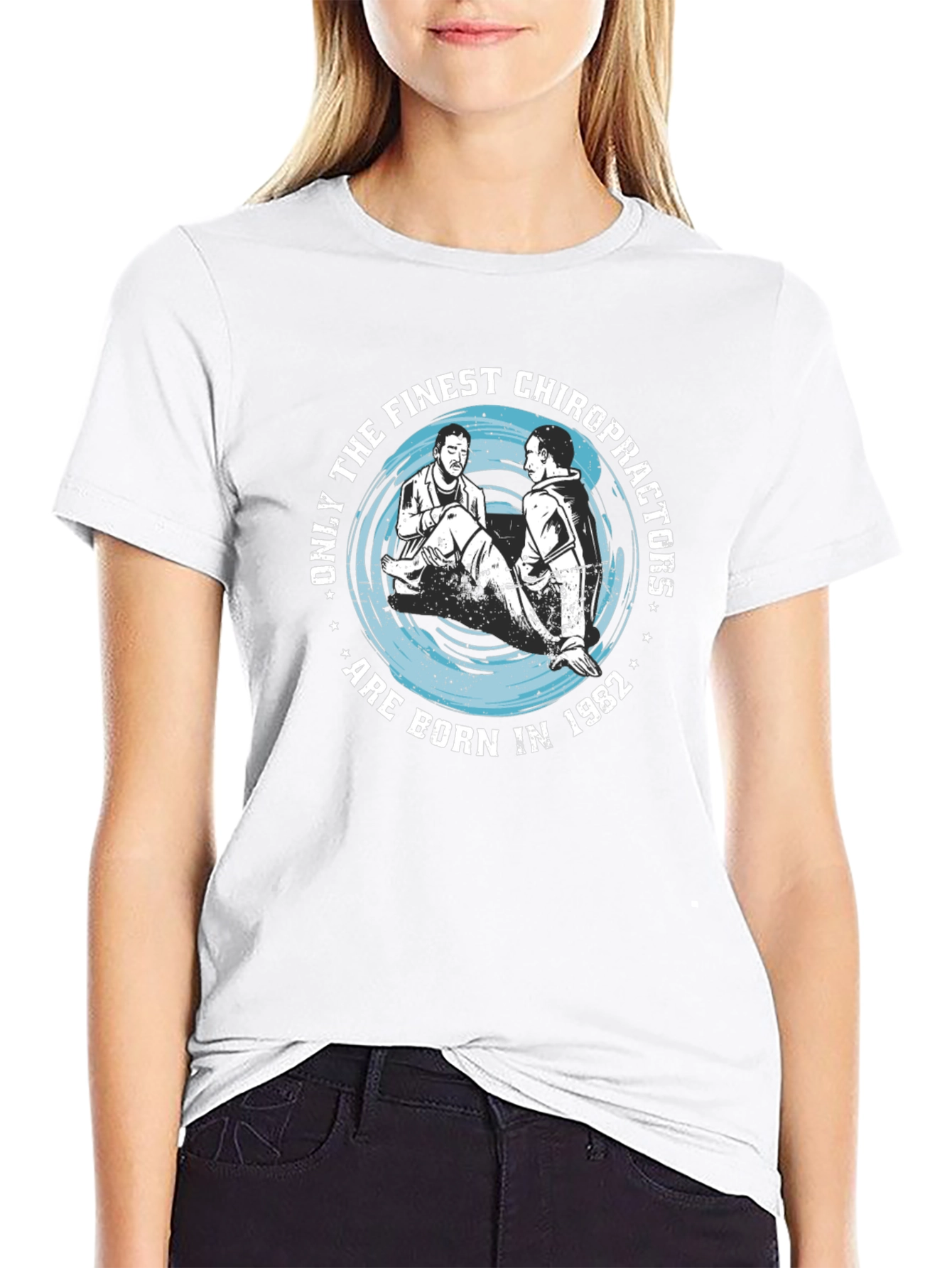 Finest Chiropractors Born in 1982 Black T-Shirt