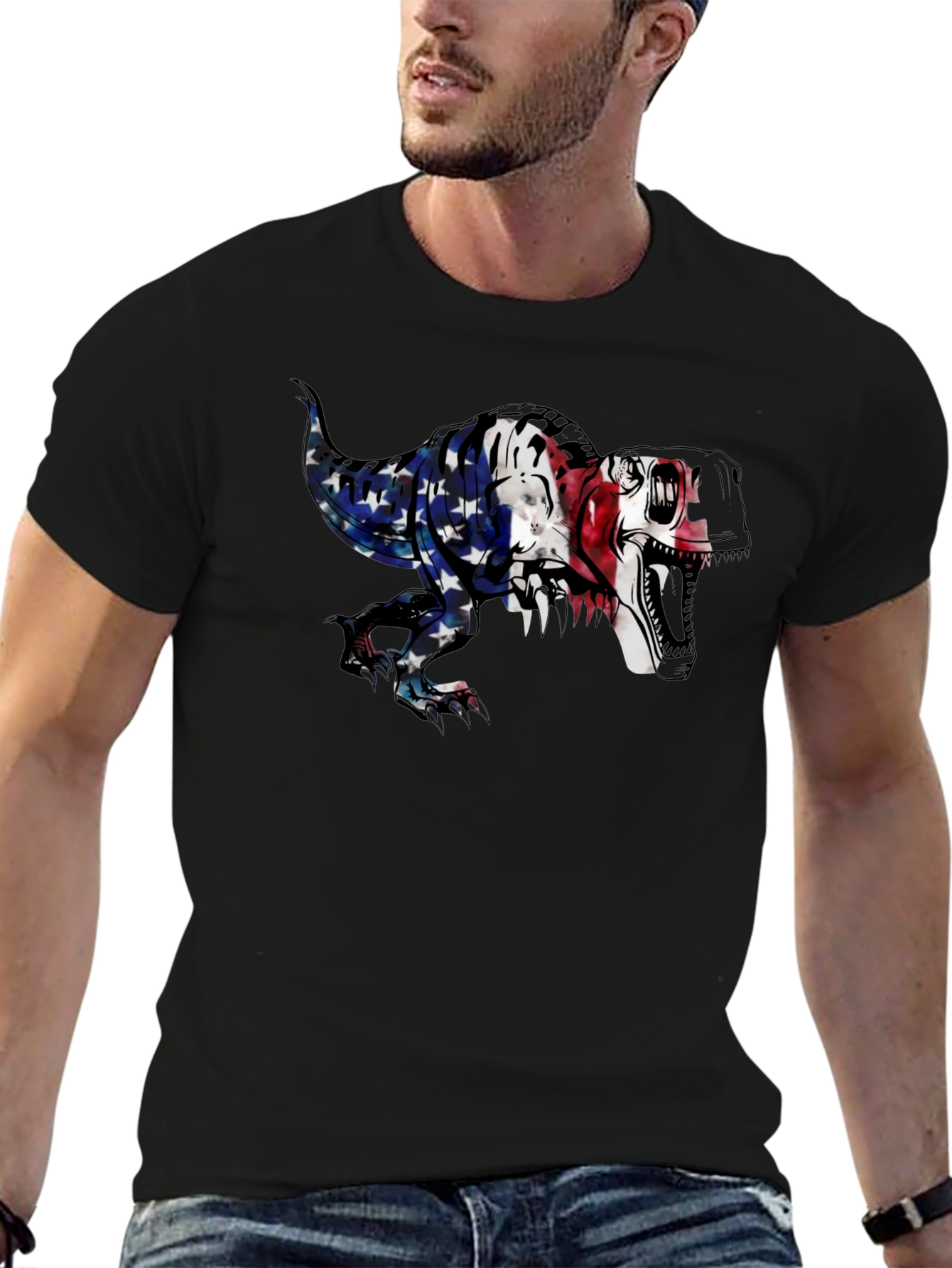 USA Dinosaur T-Shirt - Patriotic Graphic Tee