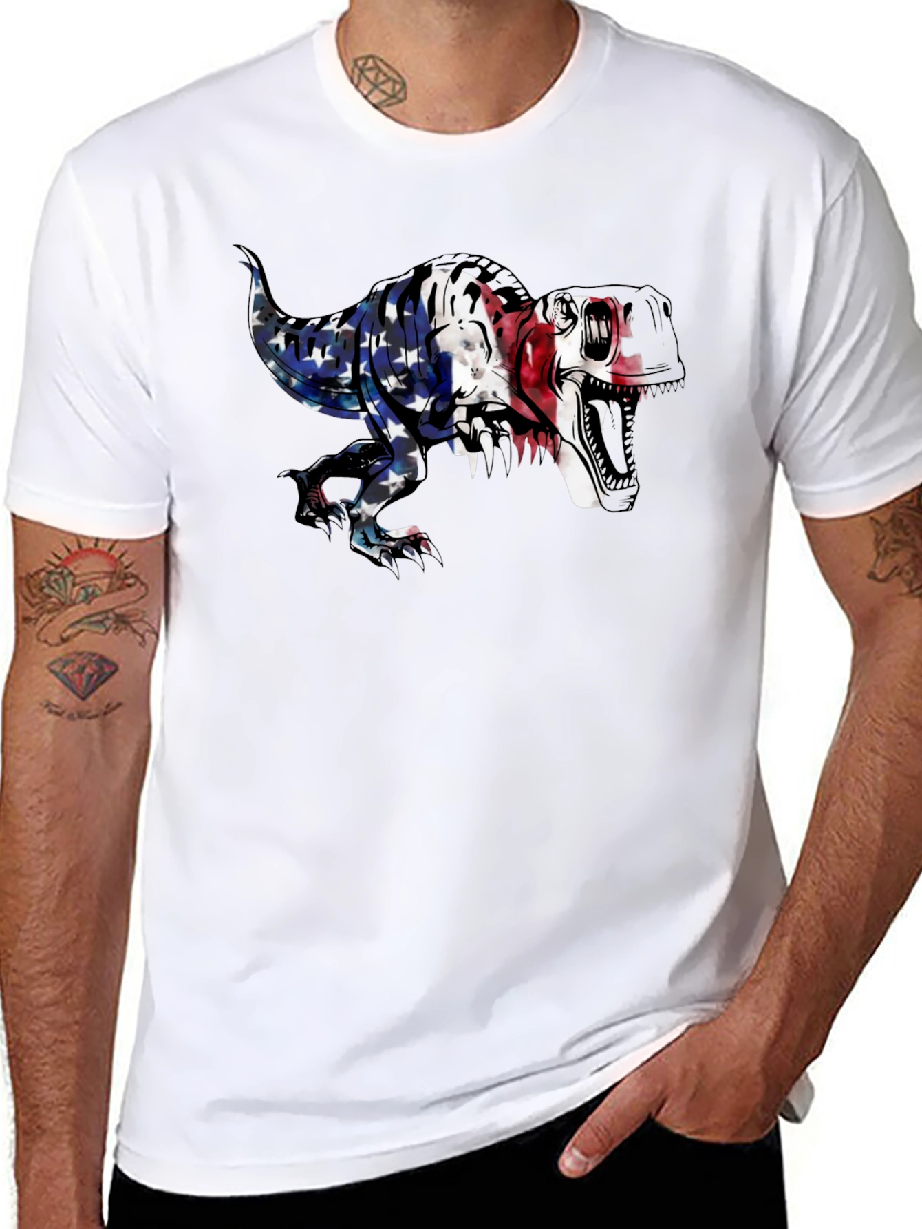 USA Dinosaur T-Shirt - Patriotic Graphic Tee