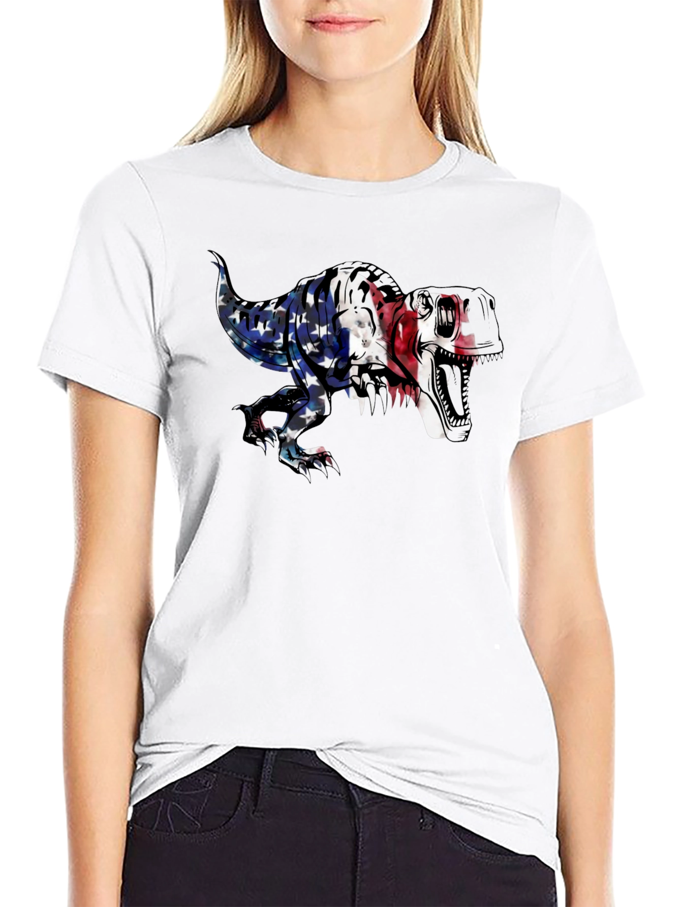 USA Dinosaur T-Shirt - Patriotic Graphic Tee