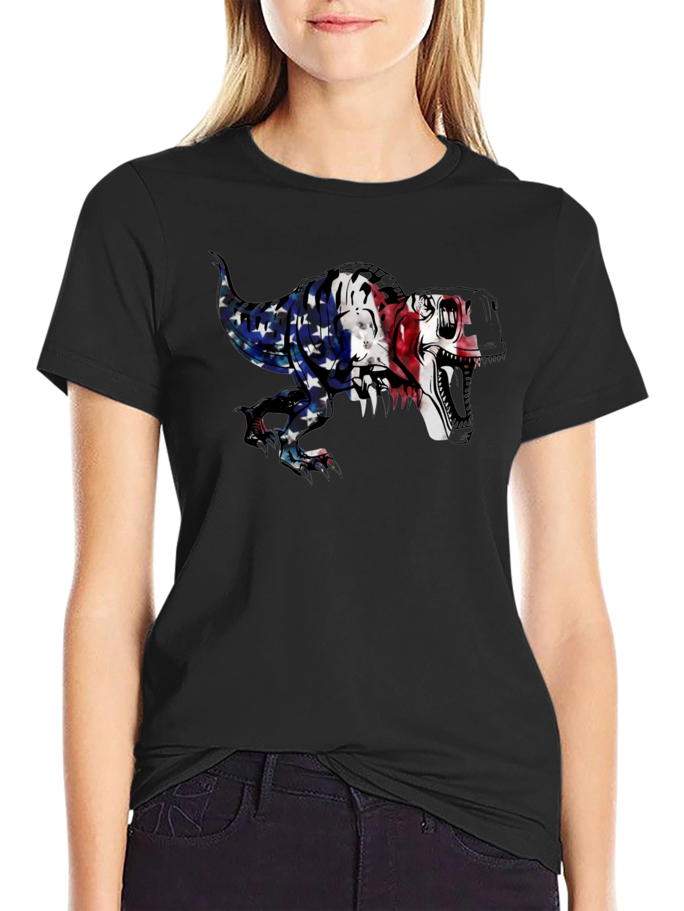 USA Dinosaur T-Shirt - Patriotic Graphic Tee