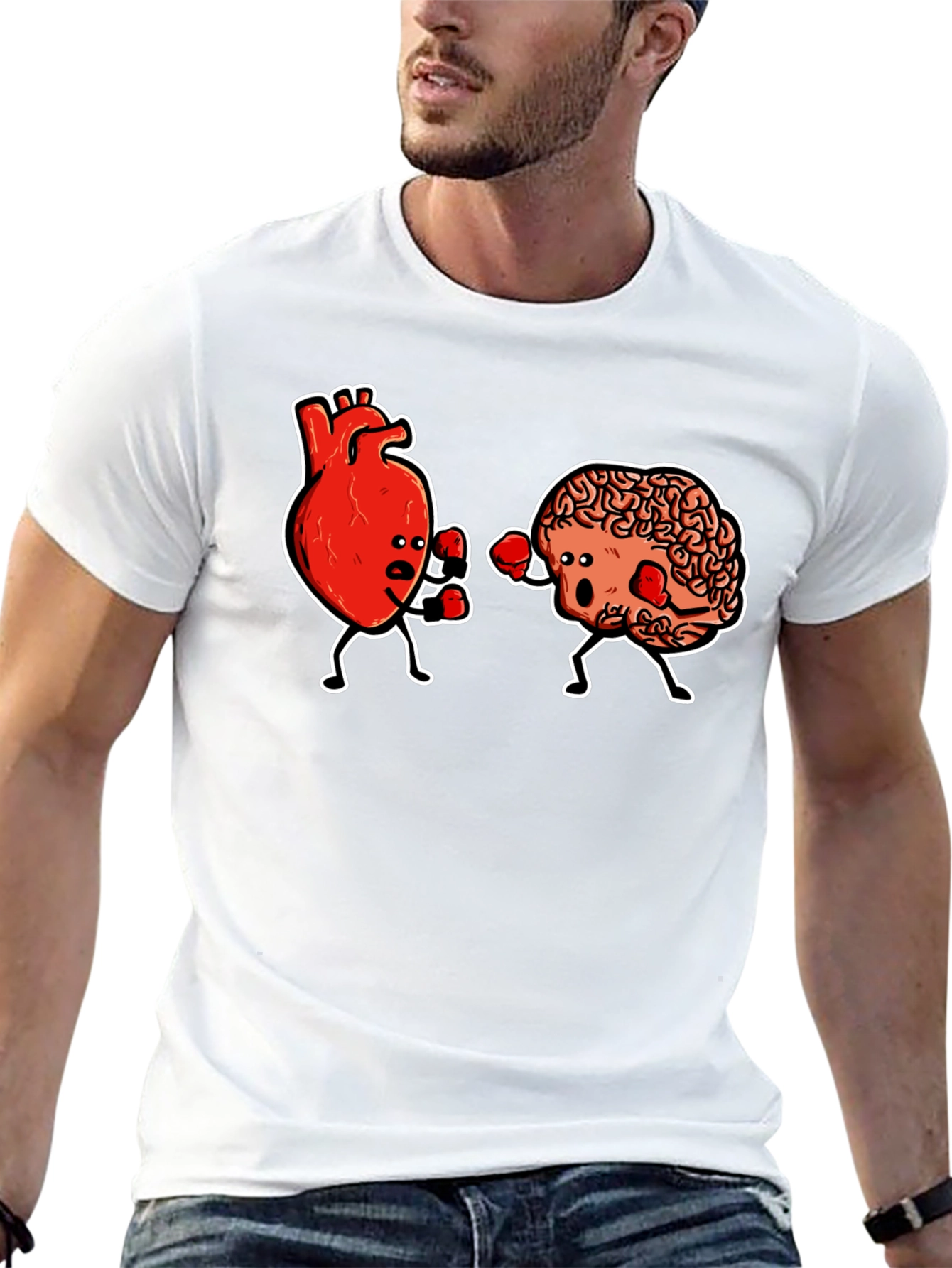 Brain vs Heart Boxing Match Graphic Tee