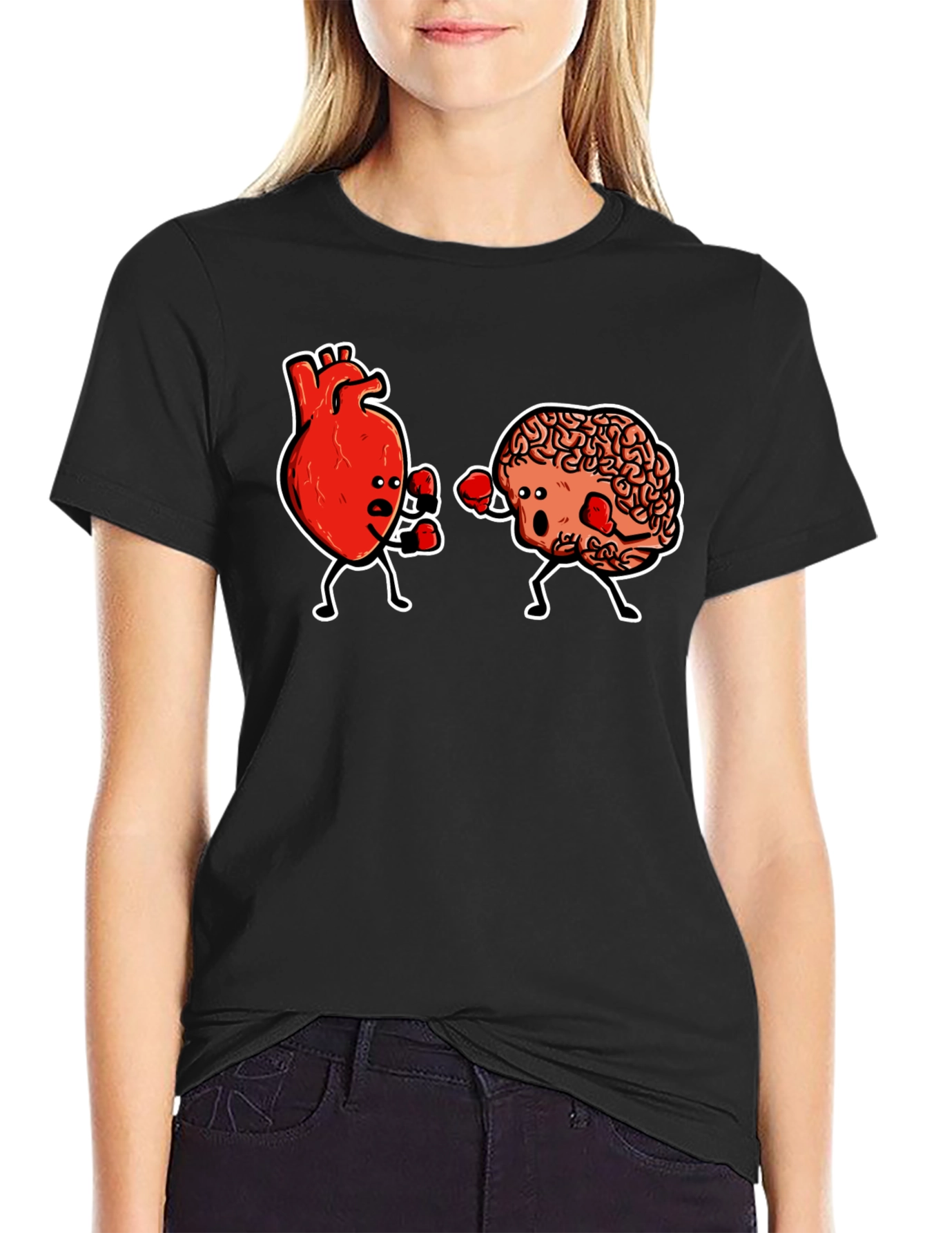 Brain vs Heart Boxing Match Graphic Tee
