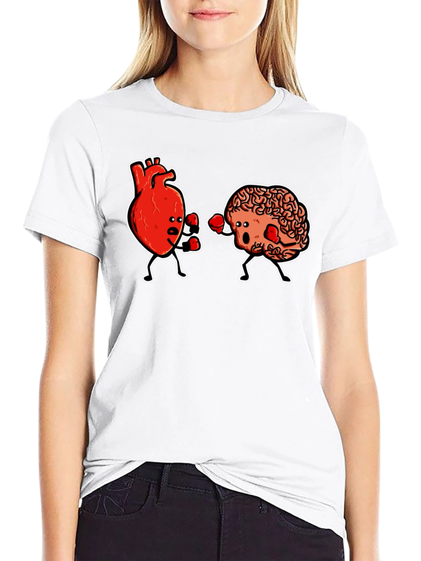 Brain vs Heart Boxing Match Graphic Tee