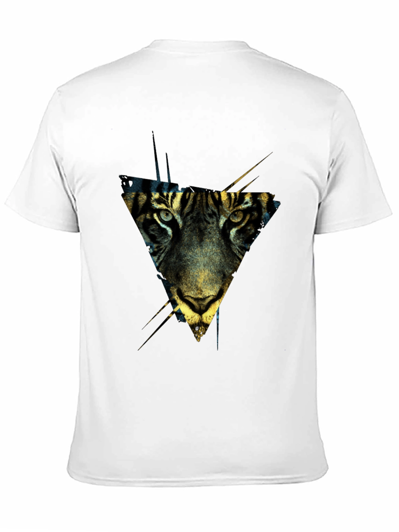 Geometric Tiger Print Black T-Shirt