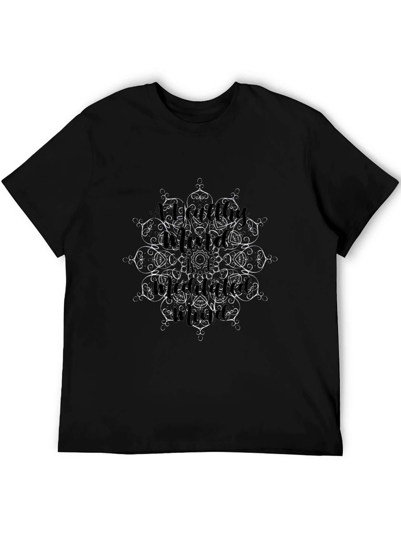 Mandala Art Graphic Black T-Shirt