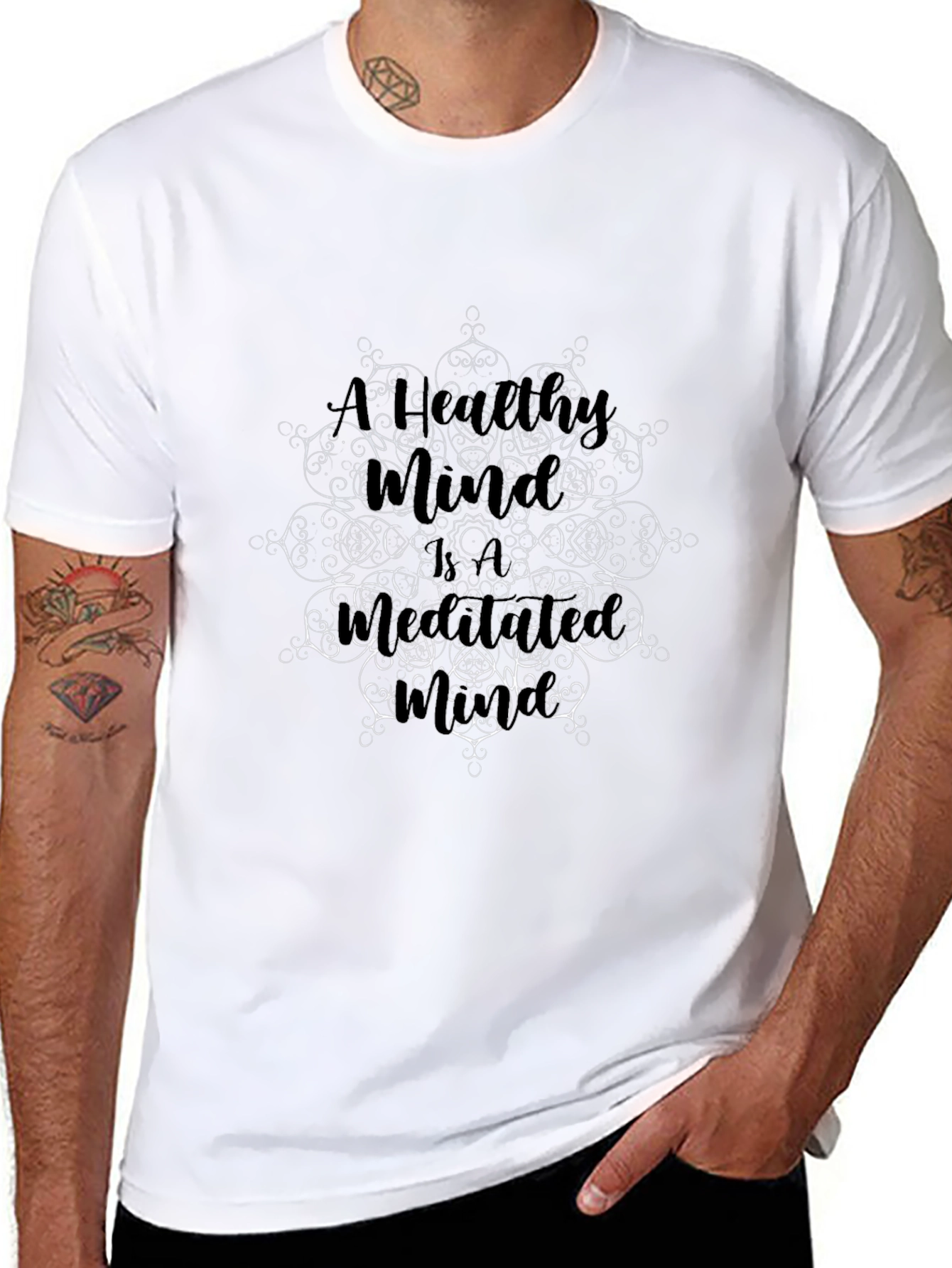 Mandala Art Graphic Black T-Shirt