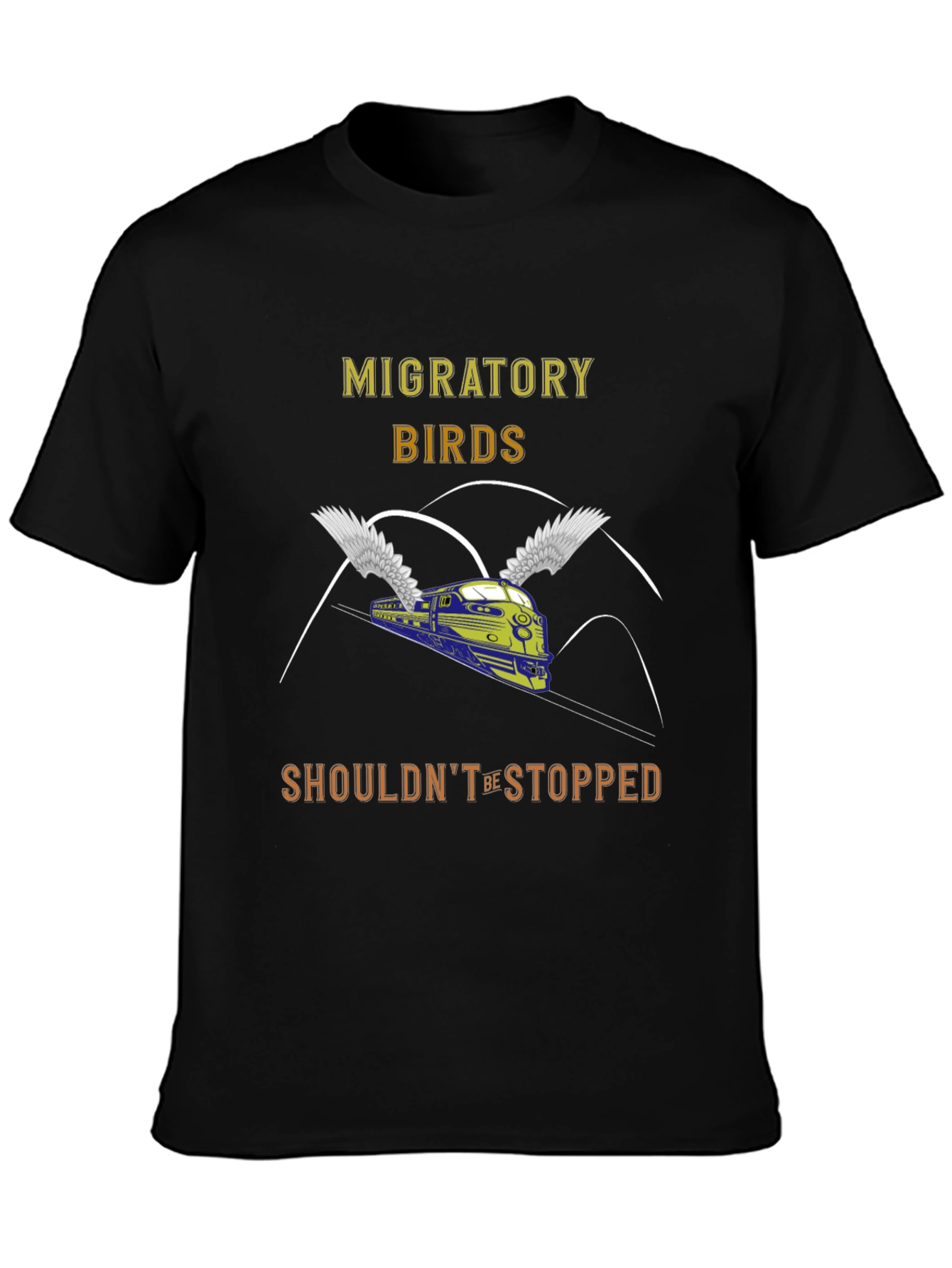 Migratory Birds Train Graphic T-Shirt