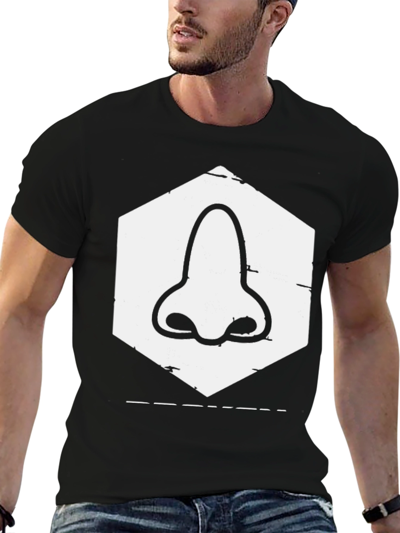 Nose Graphic Tee - Black Casual T-Shirt