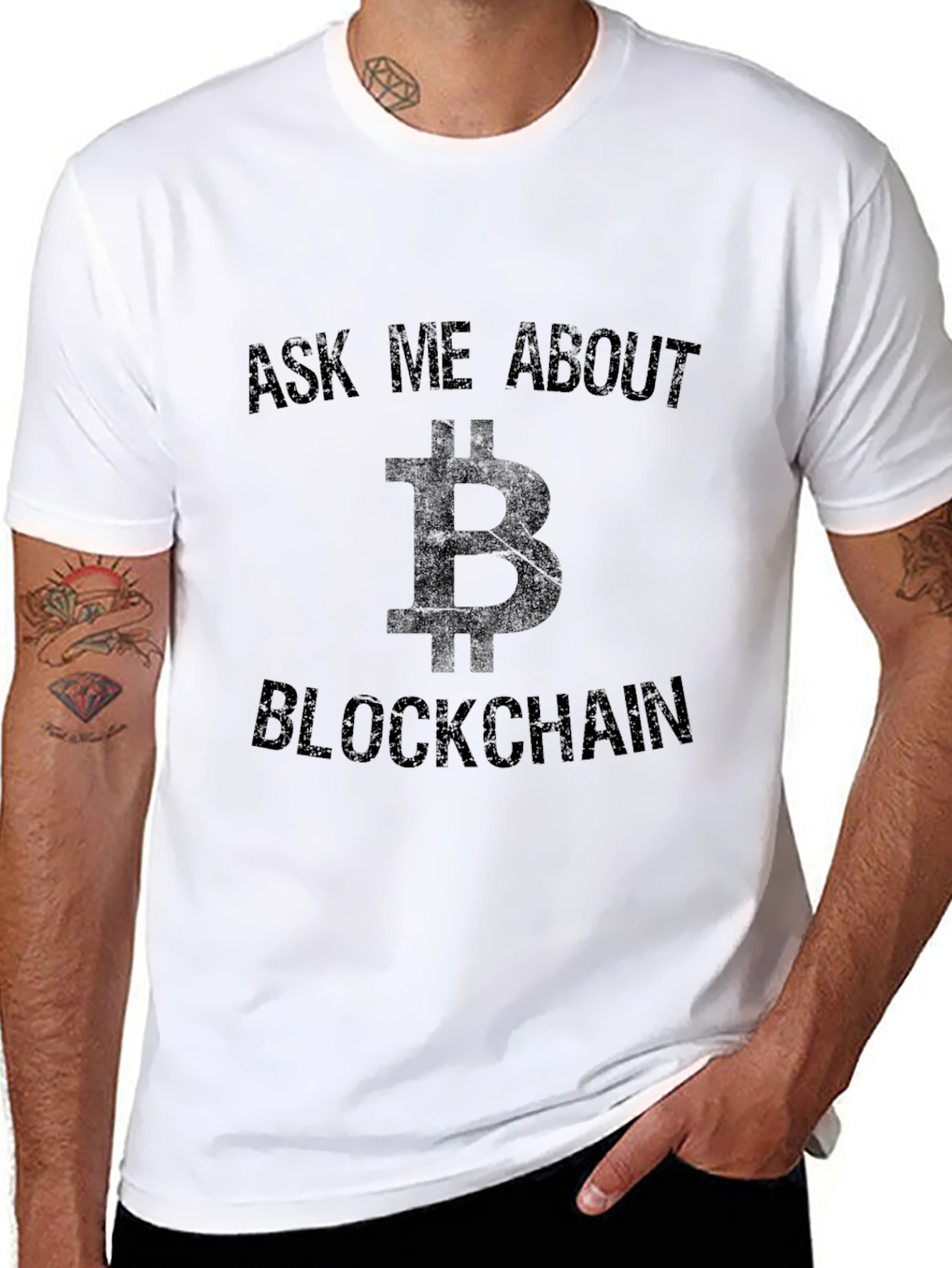 Ask Me About Bitcoin Blockchain T-Shirt Crypto Tee