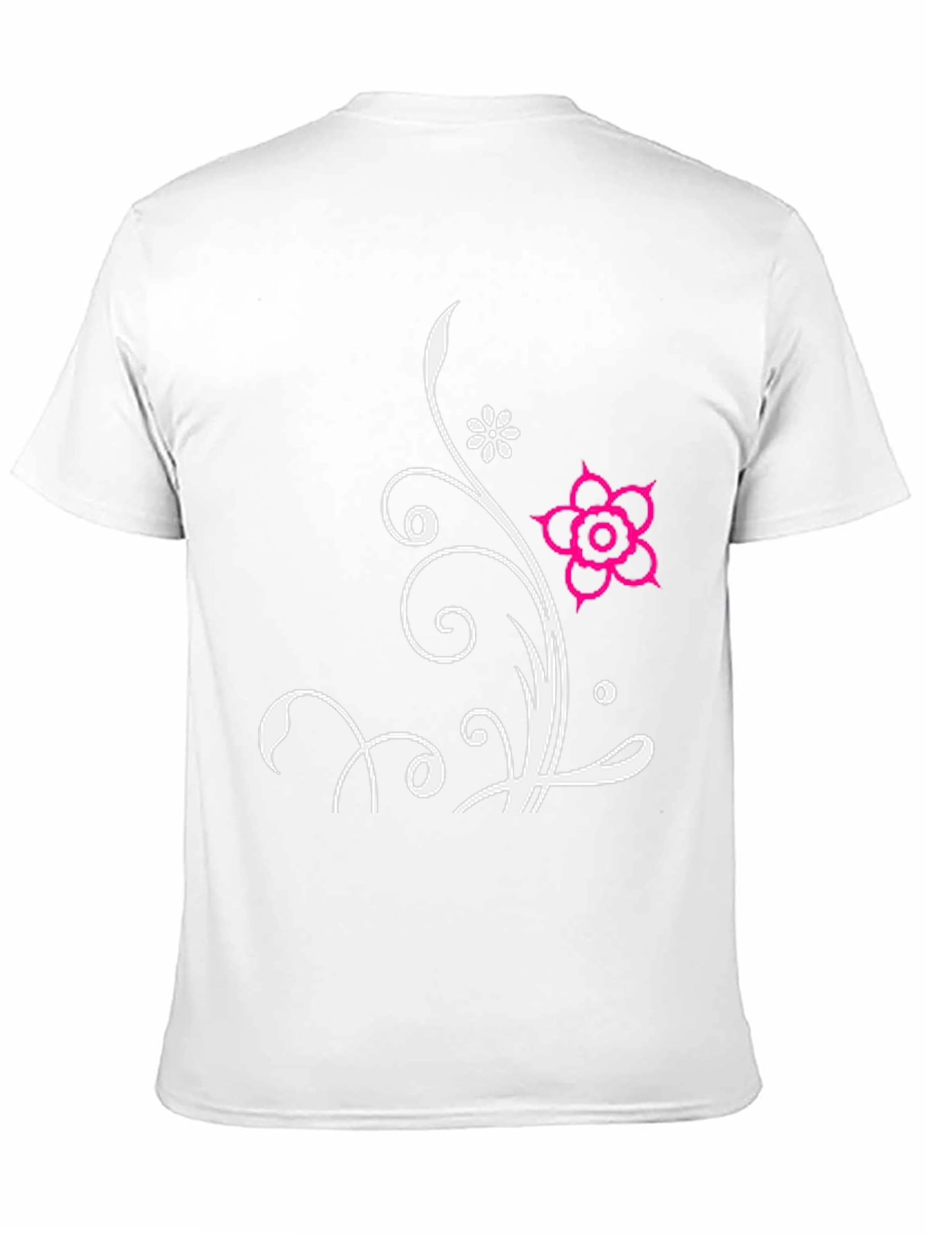 Floral Design Black T-Shirt