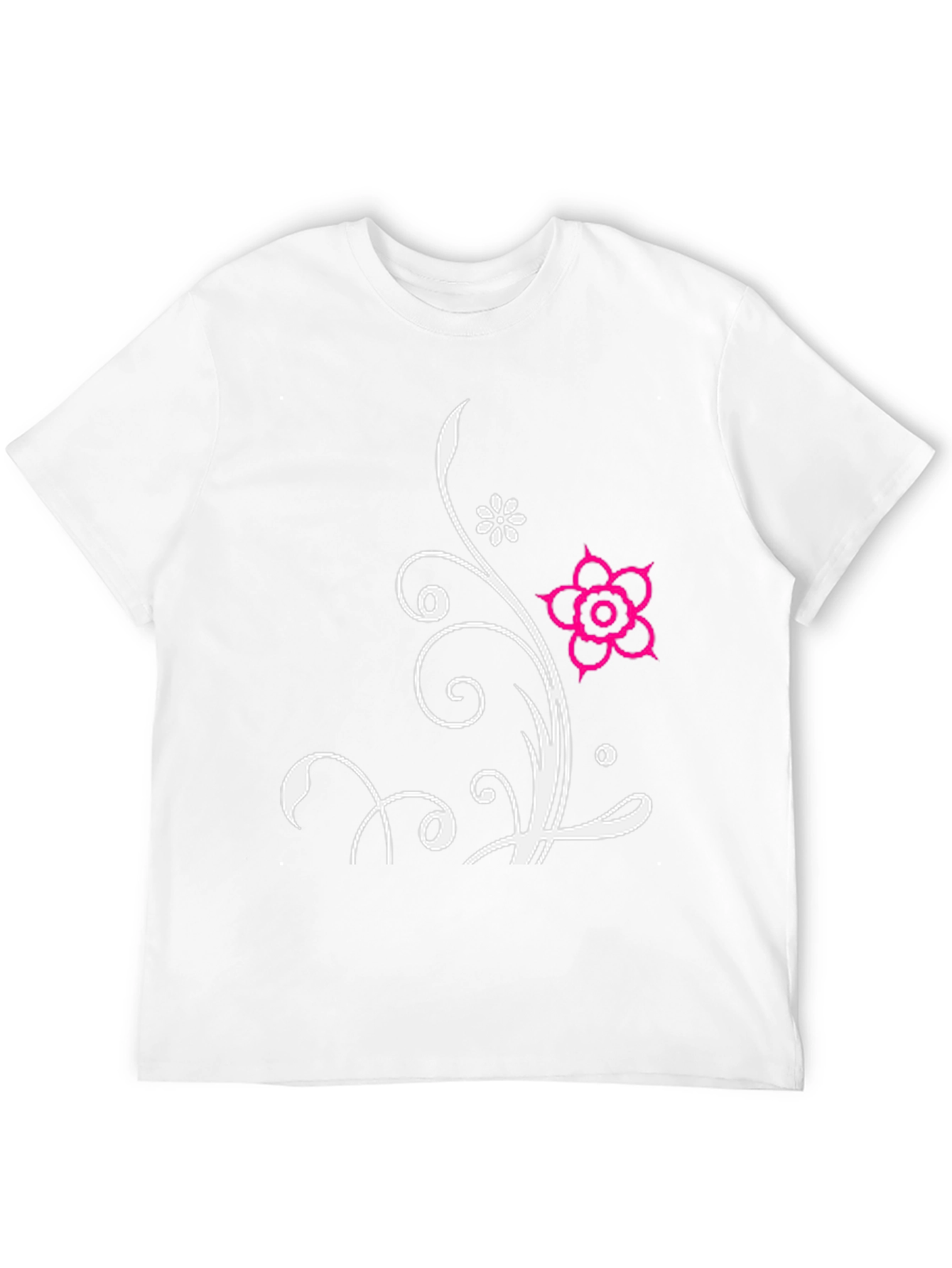 Floral Design Black T-Shirt