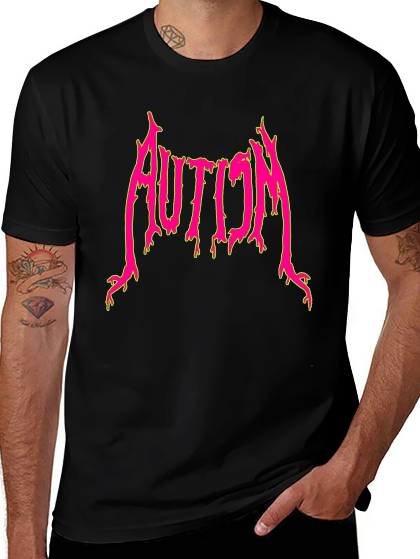 Caution T-Shirt - Black Bold Graphic