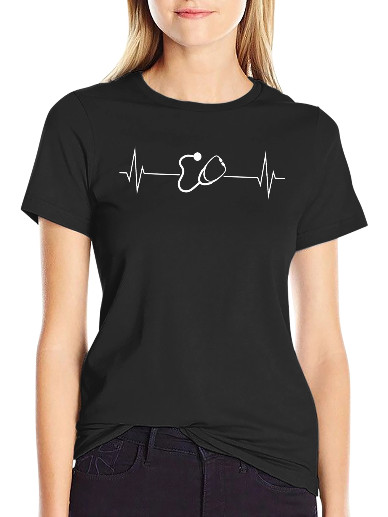 Doctor Heartbeat Stethoscope Graphic Tee