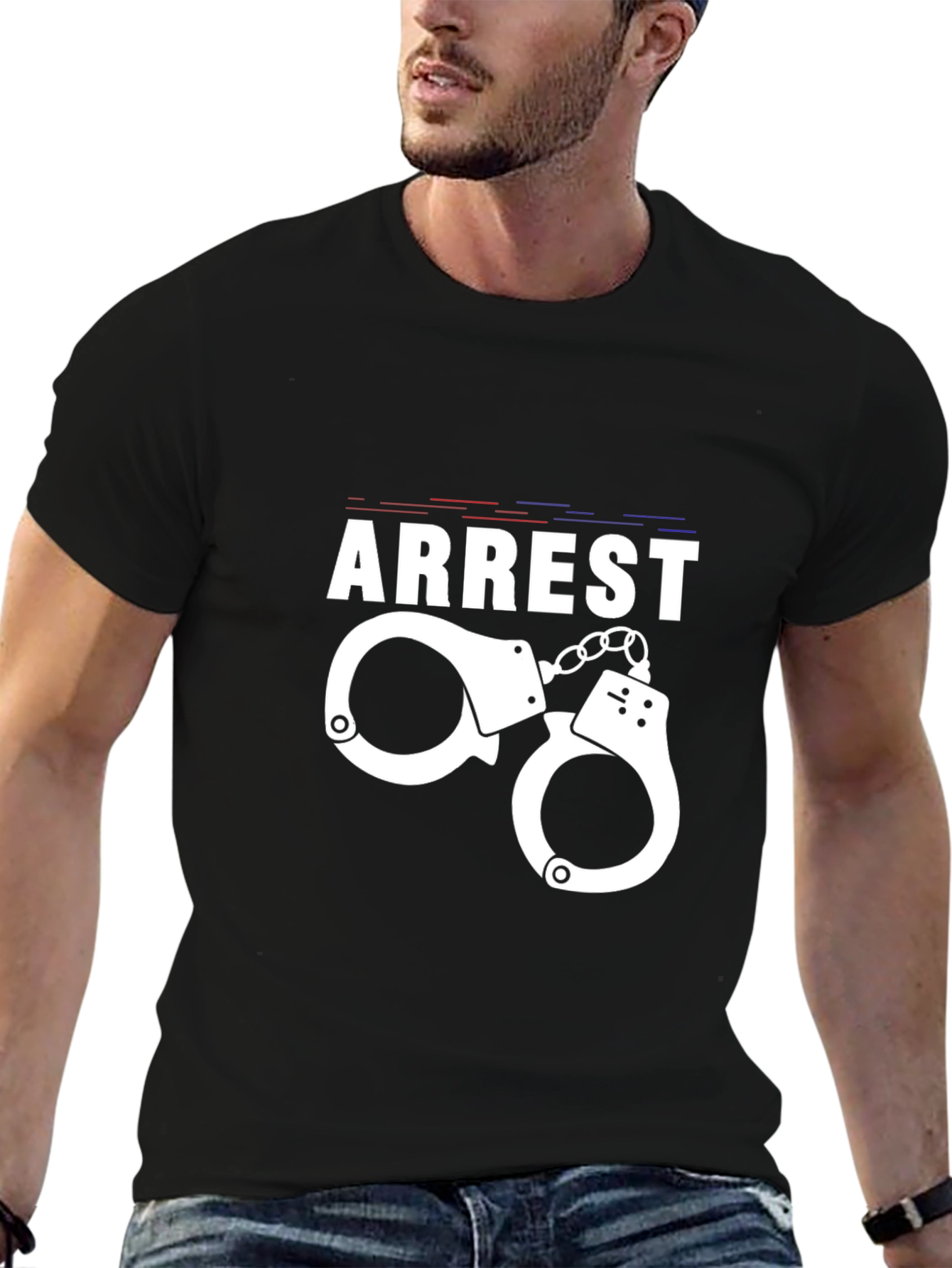 Arrest Handcuffs Graphic Tee - Black