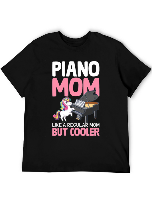 Piano Mom T-Shirt - Unicorn & Musical Style